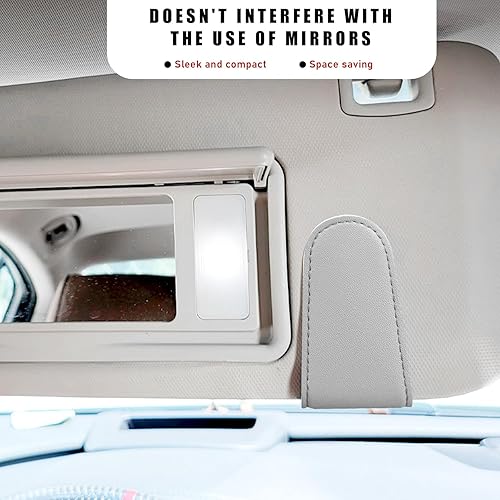 Miniatura 4 de Soporte para lentes de sol para visera de automóvil, clip magnético de cuero para gafas, clip universal para boleto de tarjeta, accesorios para