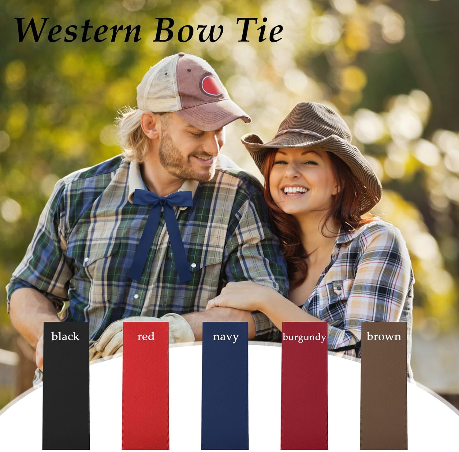 Western Bow Tie, Western Ties for Men Women, Black Velvet Bow Tie Colonel String Tie