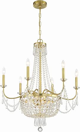 Crystorama Haywood 9 Light Aged Brass Chandelier