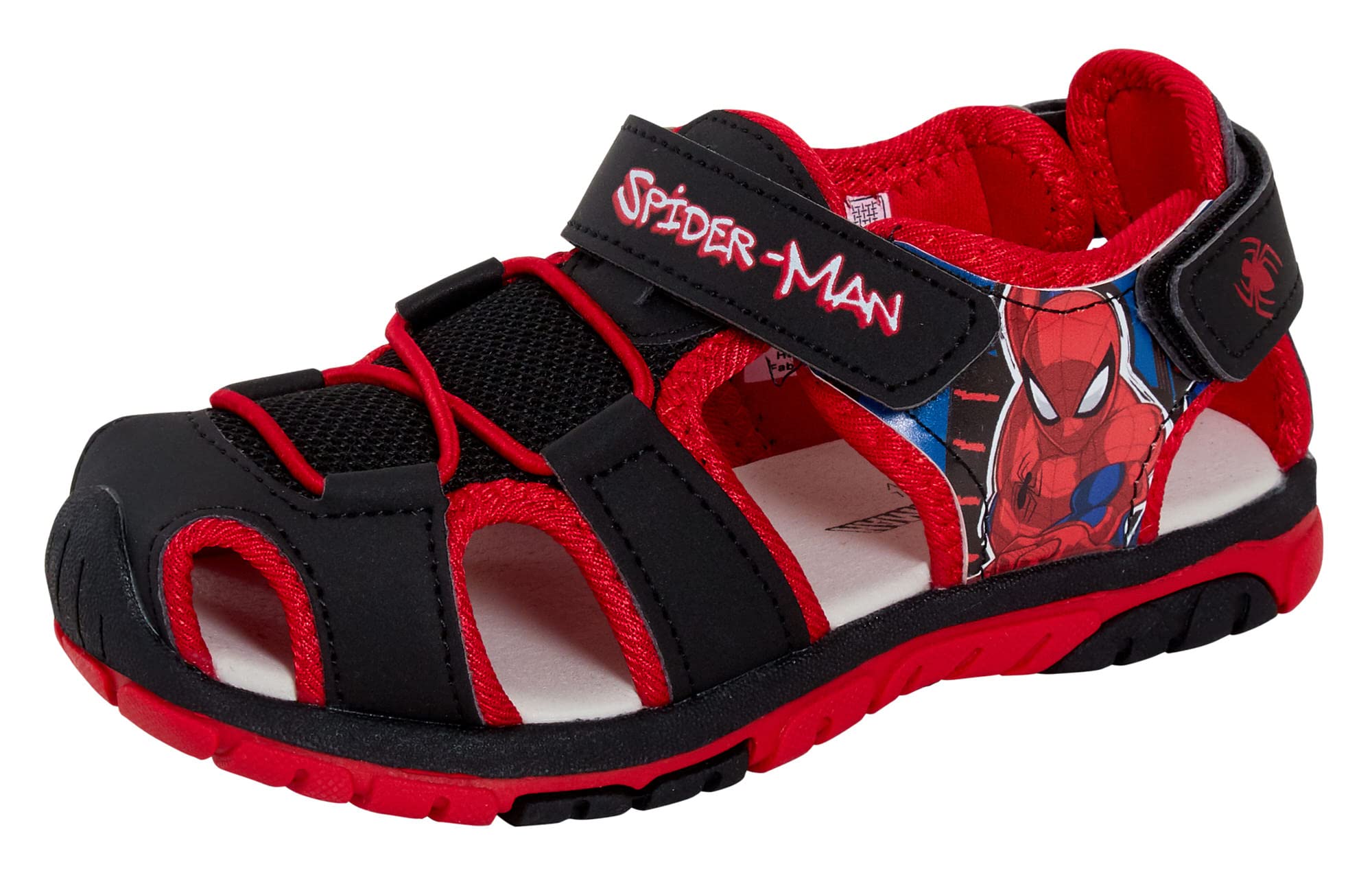Marvel Sandales de Sport Spiderman pour Enfants, Bout fermé, Chaussures de Marche avec Fermeture Facile et Sangles réglables