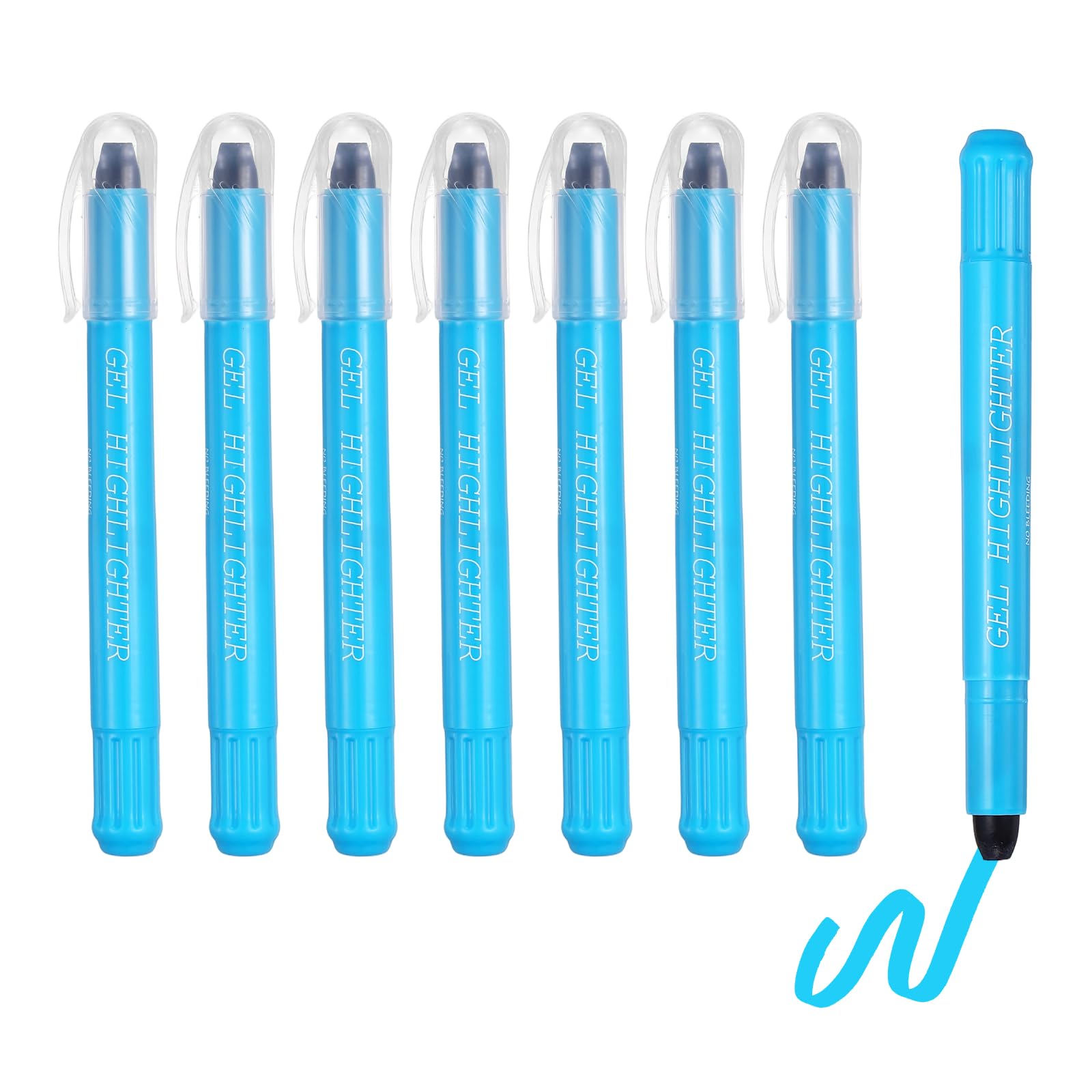 PATIKIL 8Pack Gel Highlighters, Highlighters Pens Wax Crayon Neon Clear View Bright Marker Pen Twist Up Gel Stick Cute Pastel for Home Office Study Journaling Supplies, Blue