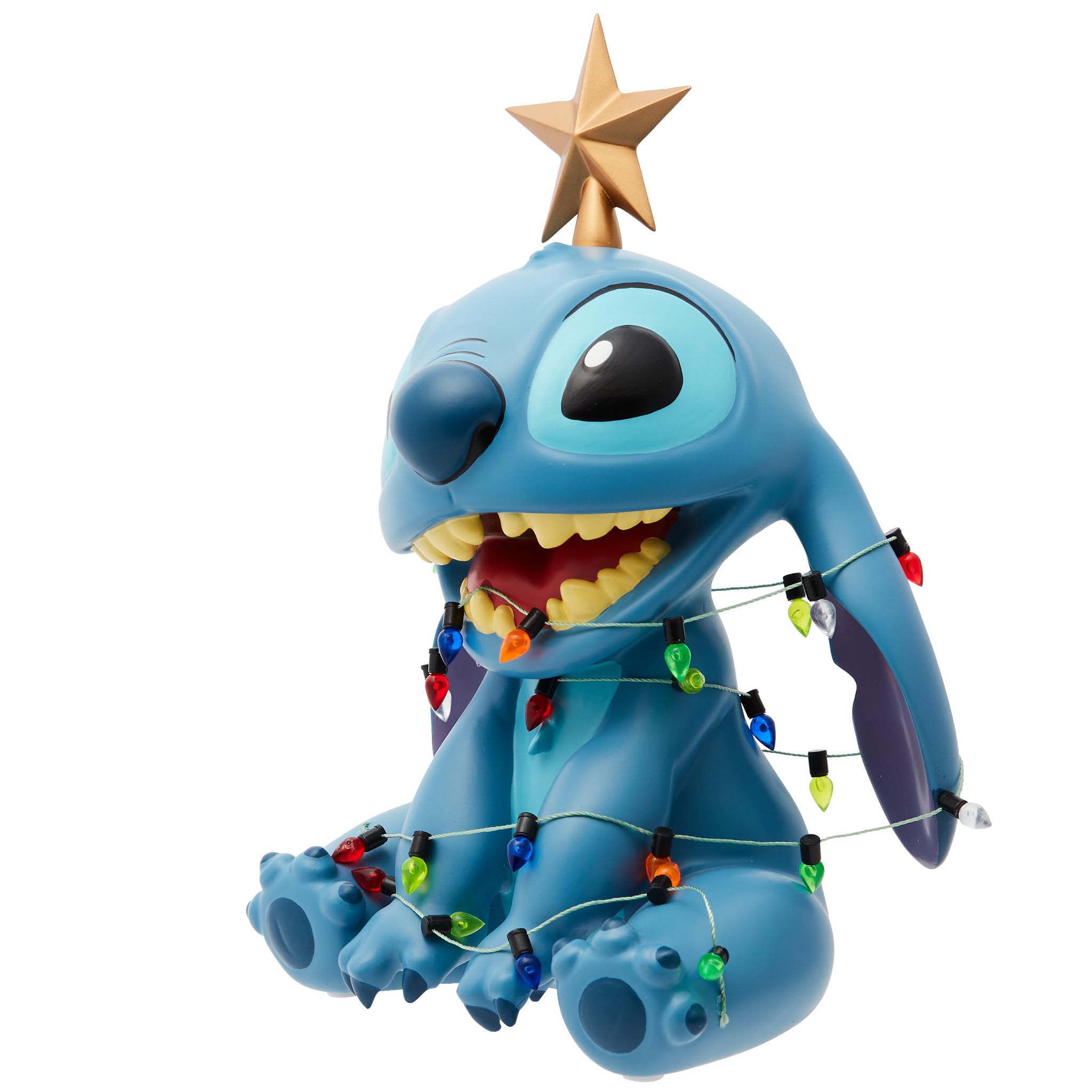 Enesco Disney Showcase Stitch Envuelto en Luces de Navidad, 19 cm, Multicolor