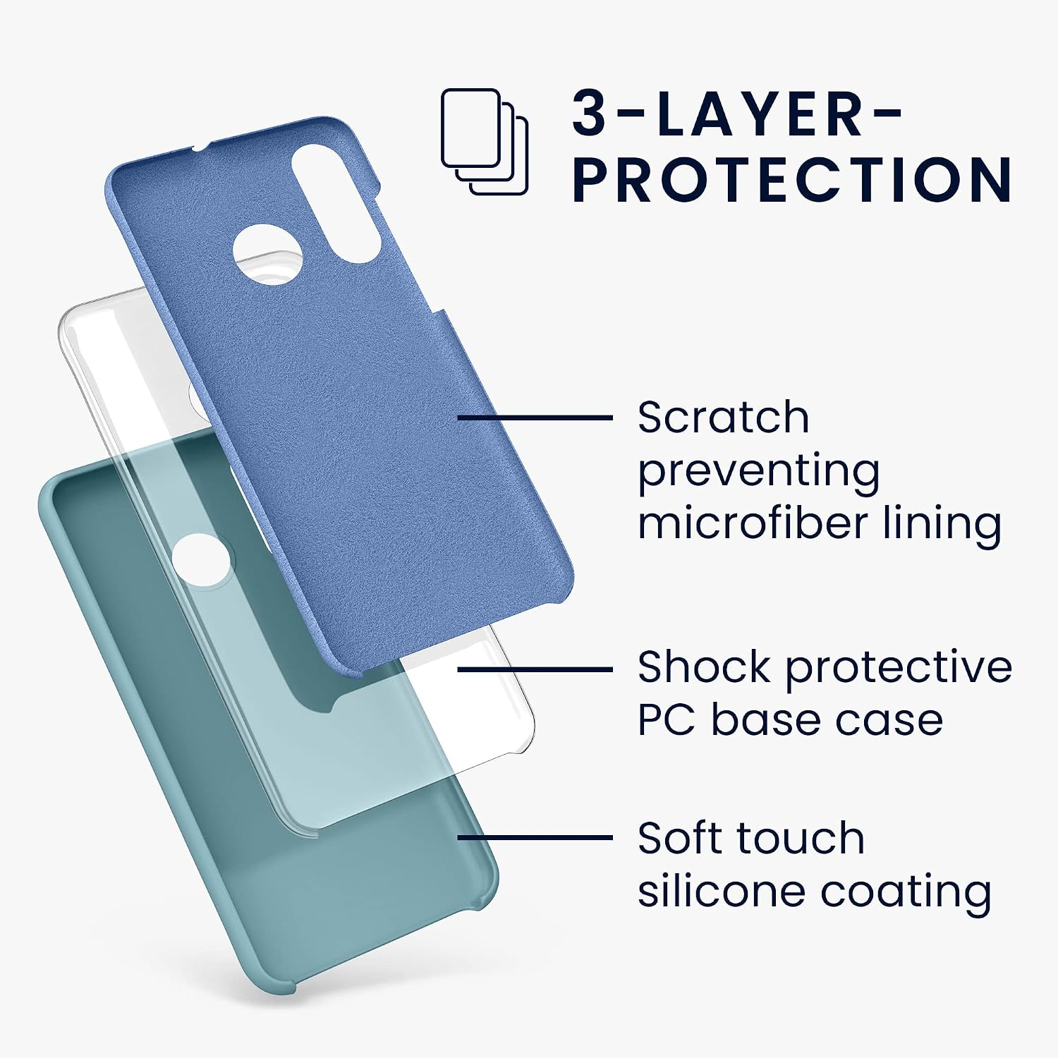 kwmobile Case Compatible with Huawei P30 Lite Case - TPU Silicone Phone Cover with Soft Finish - Arctic Night