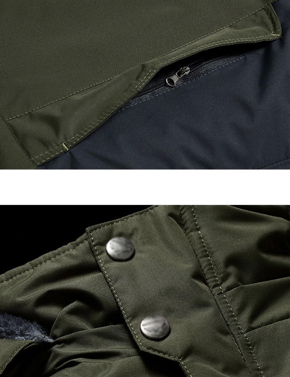 ZGZZ7 Men's Winter Thermal Fleece Linied Coats Active Athletic Warm Outdoor Skiing Jackets Big Size