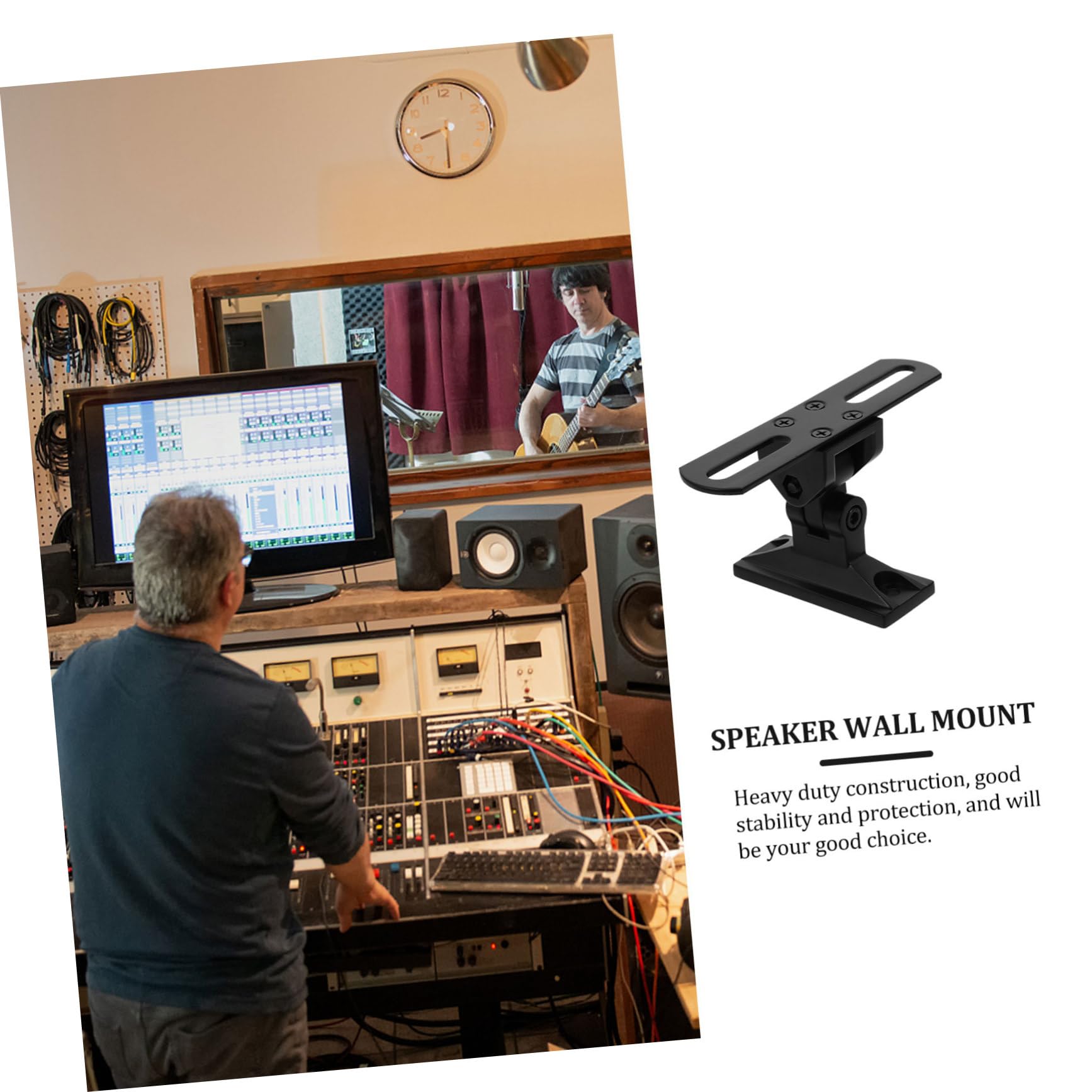SHINEOFI Soporte de Pared para Altavoz Giratorio Ajustable Diseño Negro para Soporte de Montaje de Pared para Sistemas de Sonido Envolvente Salas de Estar