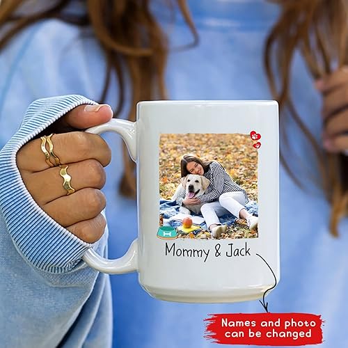 Miniatura 2 de Taza de café con imagen de perro y mamá, taza de café de 11 onzas y 15 onzas, taza de café personalizada para mamá de perro, tazas para dueños de