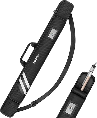 Estuche para Taco de Billar, Funda Suave para Taco de Billar 1x1 que Contiene 1 Culata y 1 Flechón con Bolsillo con Cremallera para Taco, Bolsa