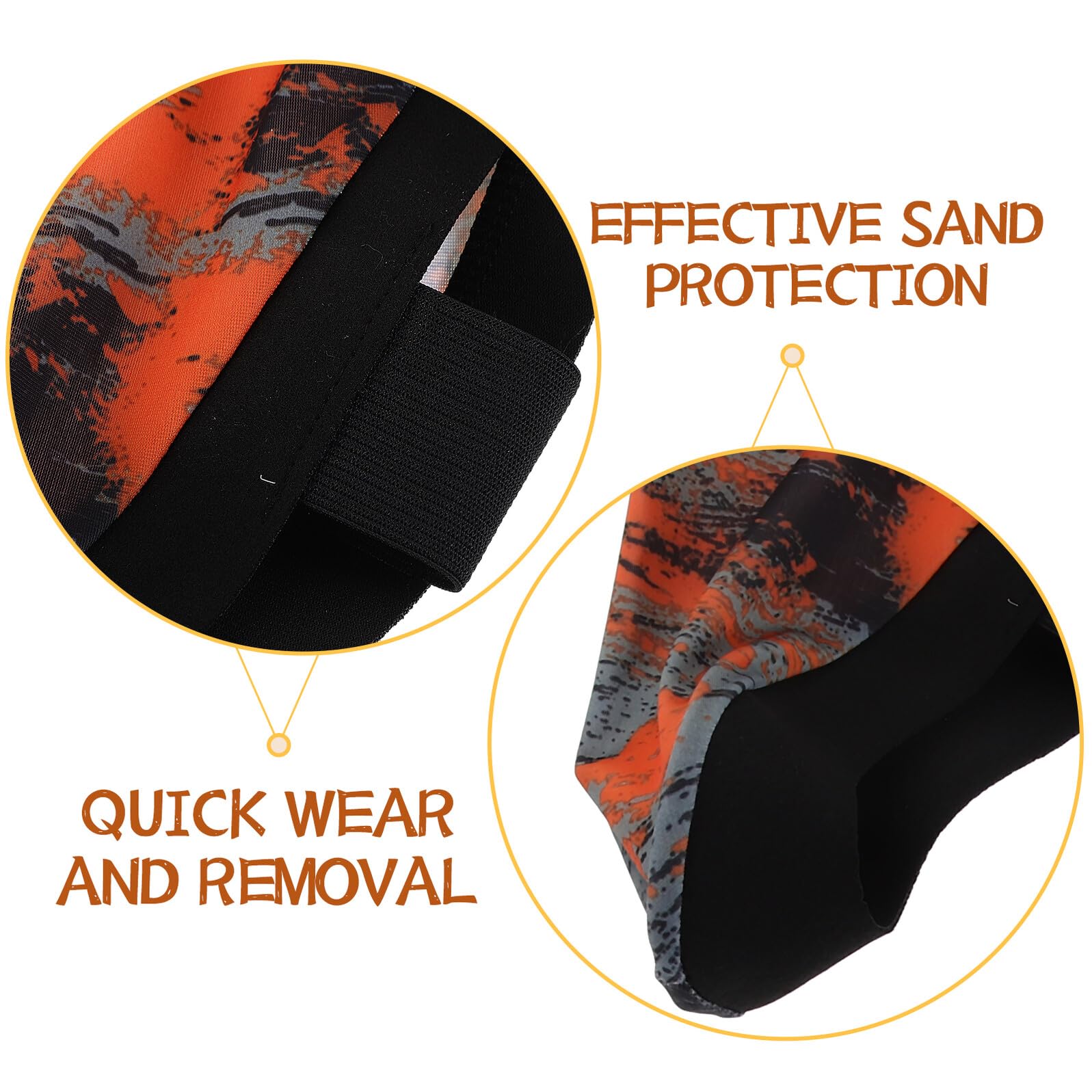 ULTECHNOVO Guêtres de Randonnée Légères et Respirantes Orange L, Couvre-Chaussures Imperméable Anti-Sable Unisexes, Protection Extérieure pour Marche, Trekking Désert et Cyclisme