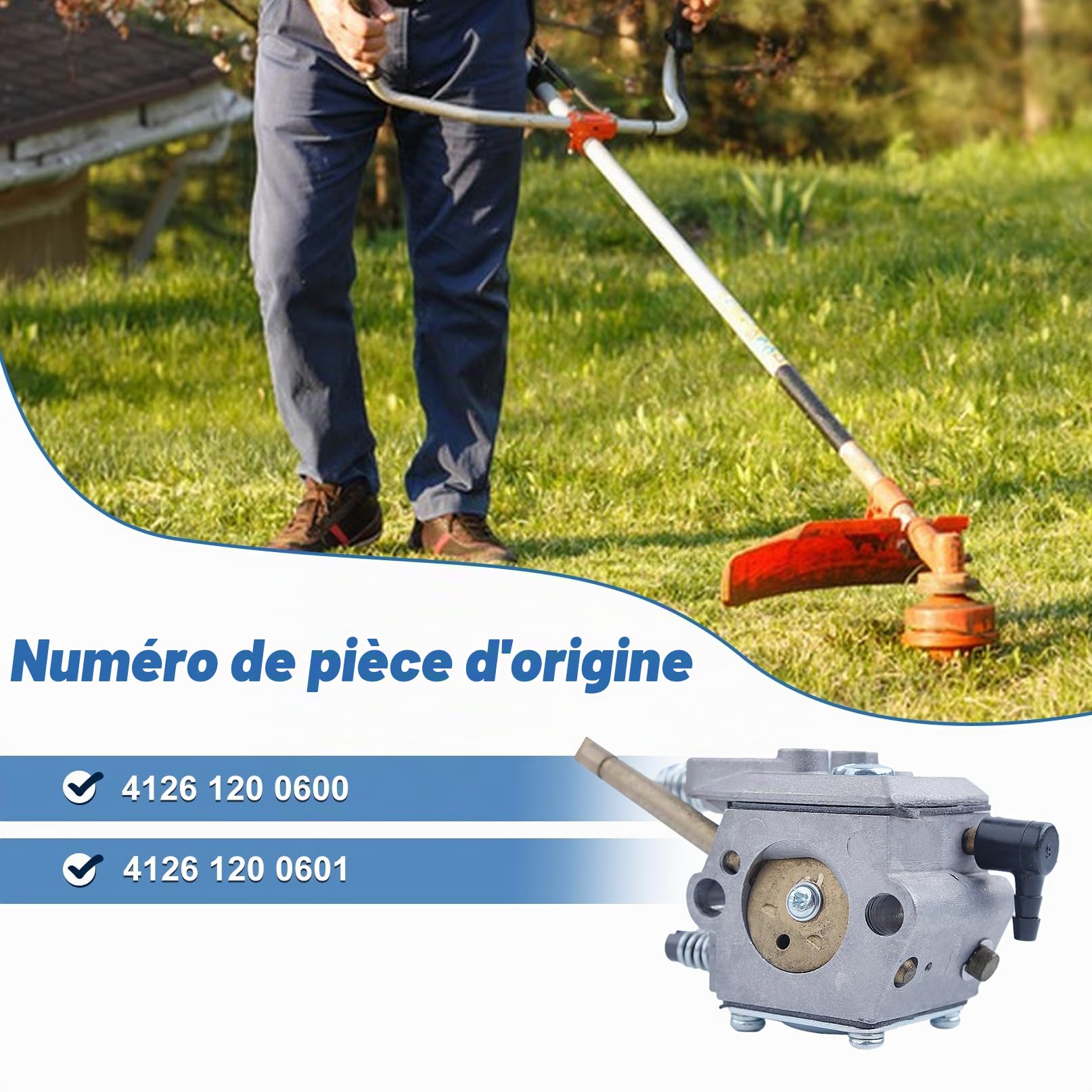 Kit de Carburateur avec joint pour Stihl FS50 FS48 FS52 FS56 FS62 FS66 FS86 FS88 Remplace pour Walbro WT-45-1 WT-45 WT-45A WT-112-1 avec bougie d'allumage, conduite de carburant, etc
