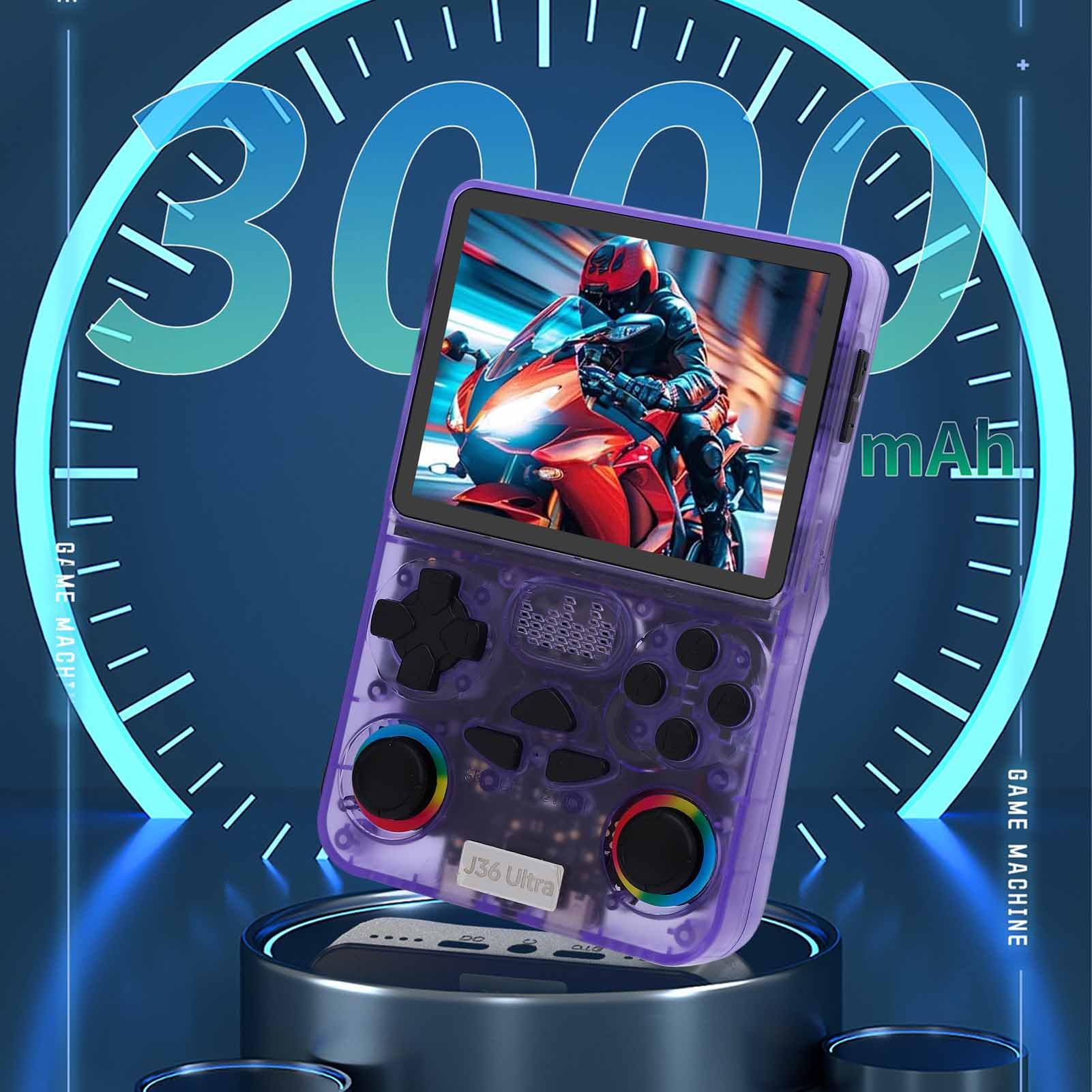 Goshyda Consola de Juegos Portátil Retro Precargada 30000 Juegos, Pantalla de 3,5 Pulgadas, Tarjeta de Memoria 64G, Reproductor de Videojuegos Portátil con 1G RAM, Regalo de Nostálgico para Niños