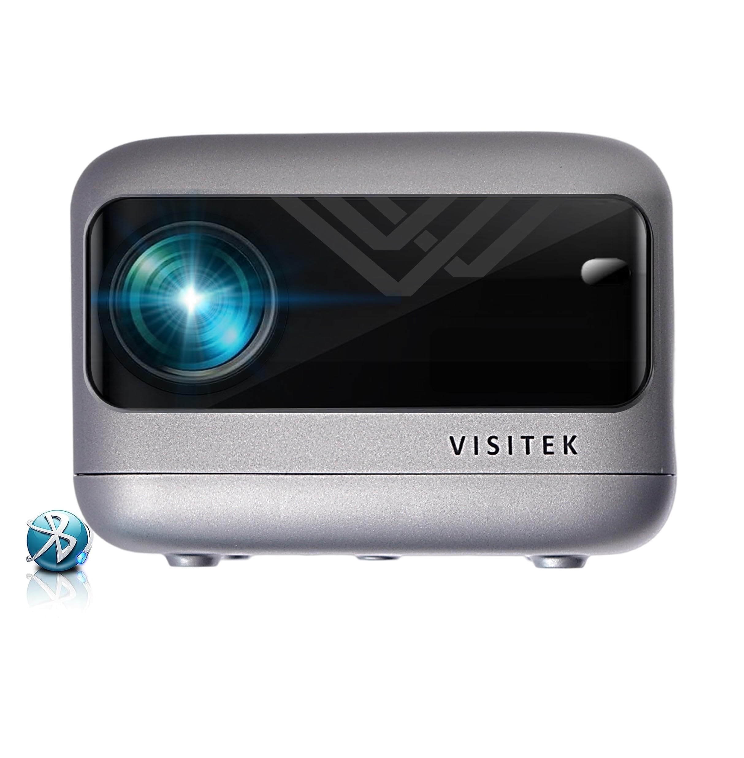 ADAM by EGATE, FHD 1080 Support 720 Native, Digital Focus + Digital Keystone, 360 ANSI, 3600 Lumen LED Projector 4K with Tripod, 381cm Screen, Bluetooth, 5W Inbuilt Speaker | (V44V61, Silver)