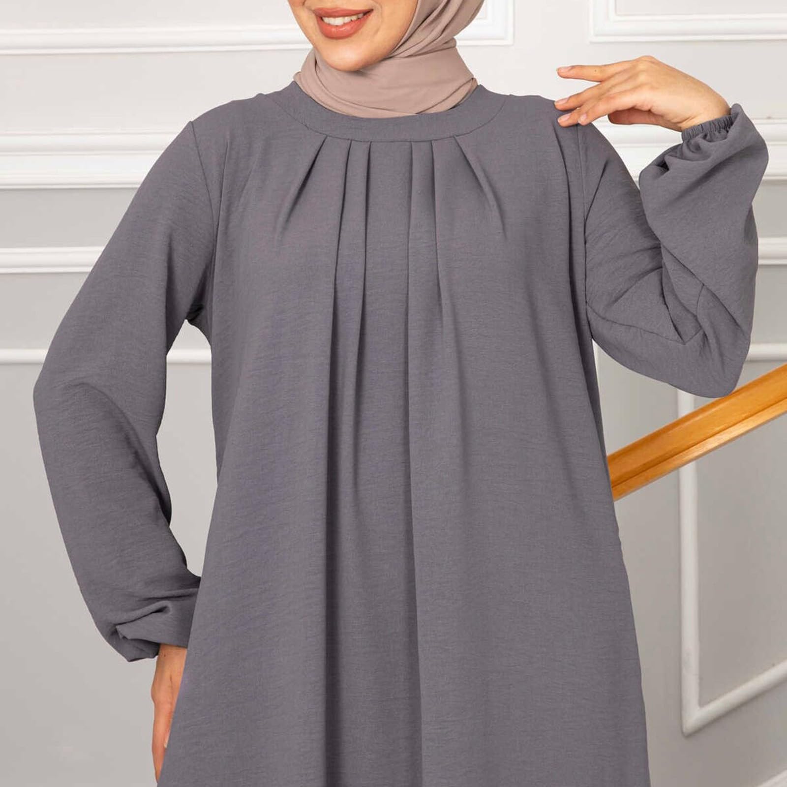 Générique Robe de Priere Femme Musulmane Plissé Turquie Robe Bal Soirée Robes de Prière Coupe Élégante Tenue Cérémonie Modeste Confortable Robes