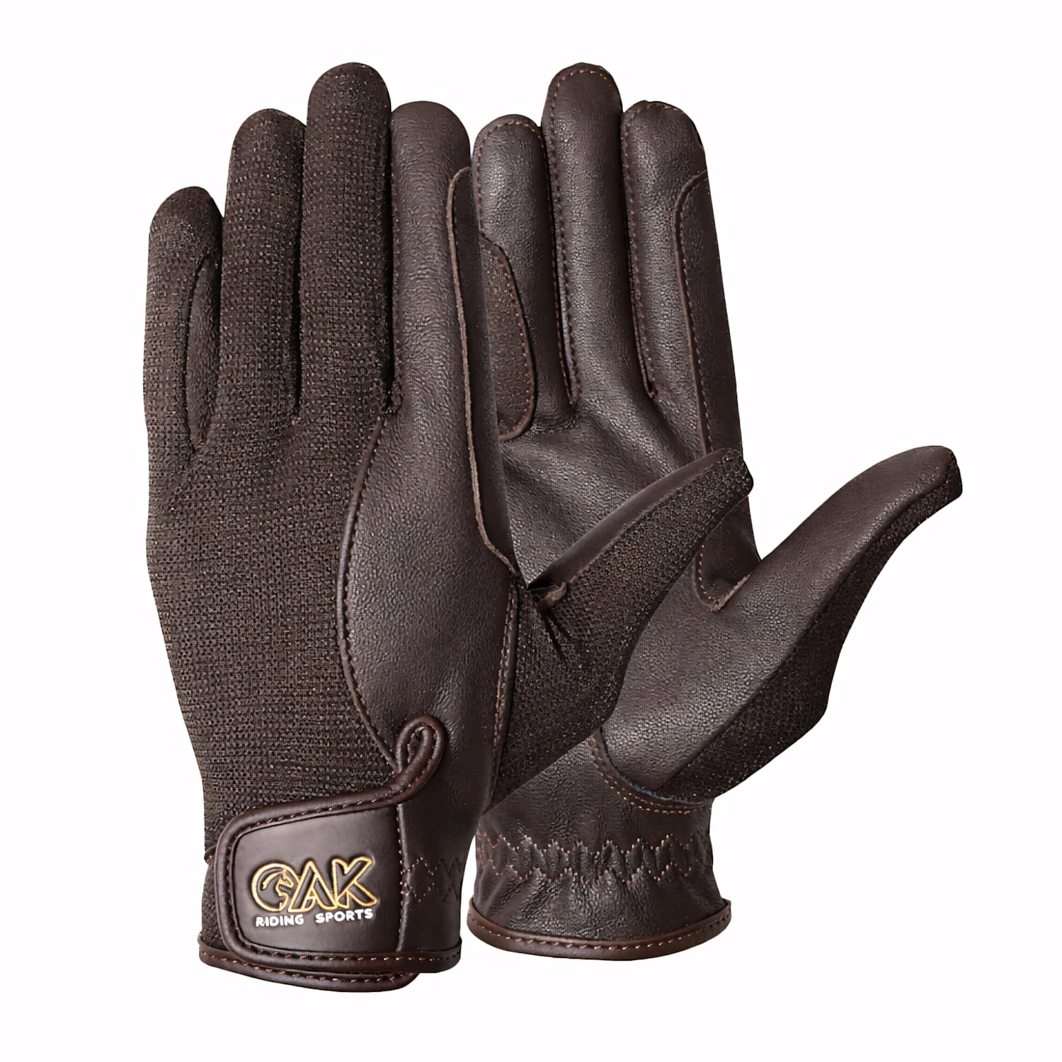 AK Horse Riding Gloves in Real Full Grain Soft leather Unisex & For All Seasons (Brown, 3XS)