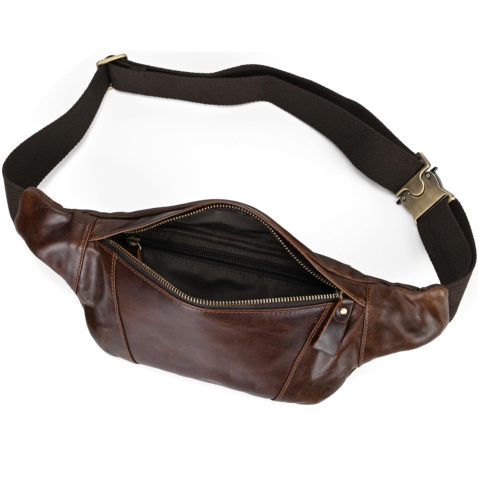 LUUFAN Fanny - Riñonera de Piel para Hombre, para Correr, Hip Bum, Paquete Fino, para Exteriores, Compras y Viajes