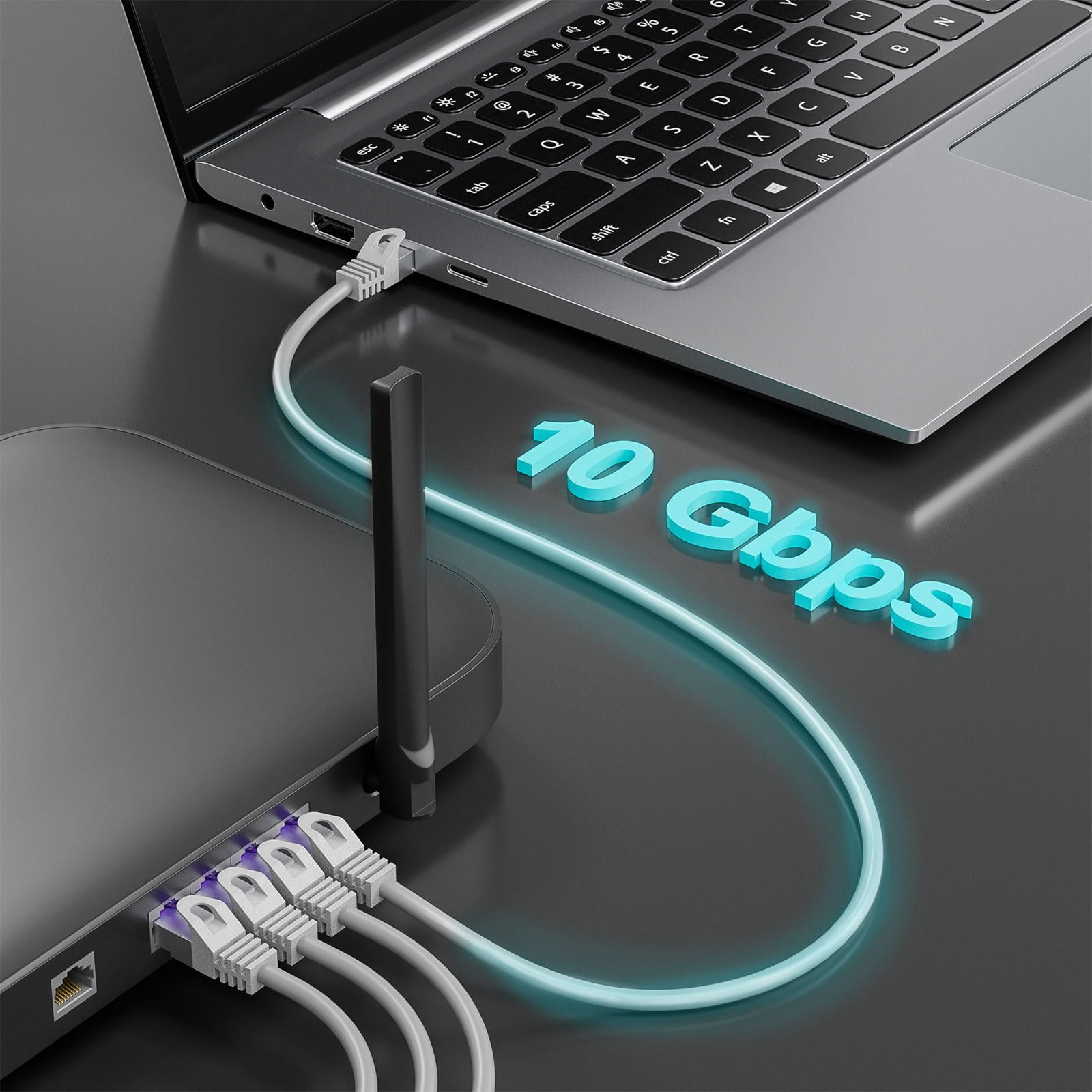 FGB 10 Gbps kabel krosowy 3 m x 10, RJ45 kabel sieciowy CAT 7, ekranowanie (SFTP PIMF) miedziany kabel Ethernet 3 metry, DSL LAN kabel krótki CAT7 CAT6 CAT5, szary