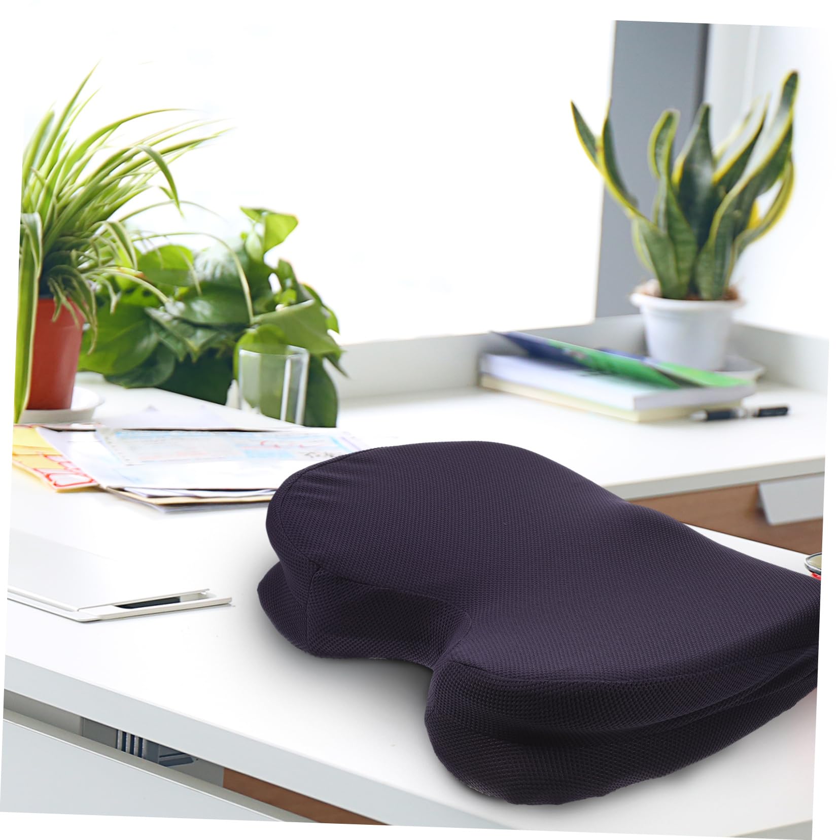 Coussin Bleu à Soulagement en Mousse Mémoire de Forme Confort, Soutien, du Coccyx et Voiture et Fauteuil Roulant