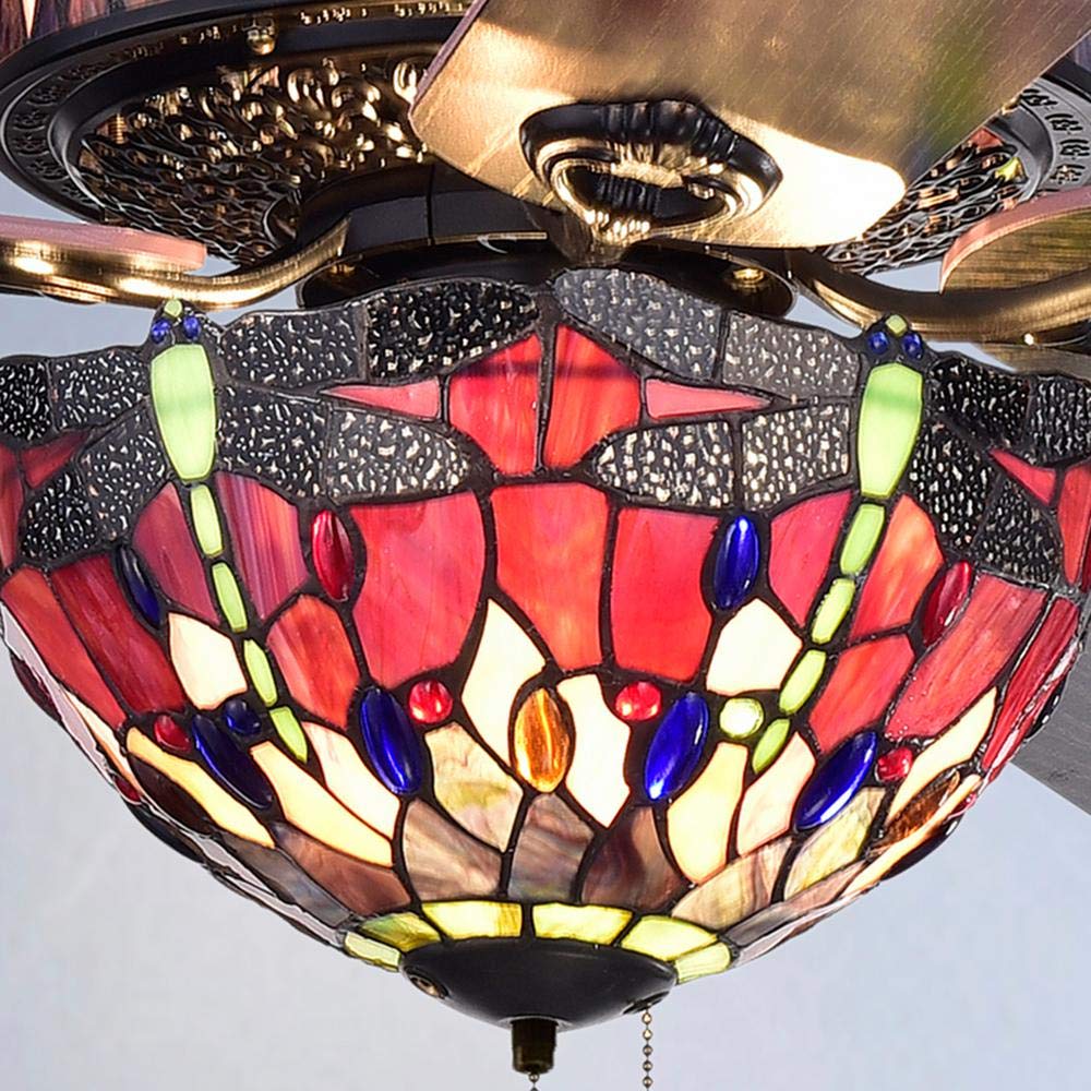 Warehouse of Tiffany CFL-8281BL Jalev 6-Light Dragonfly Tiffany 5