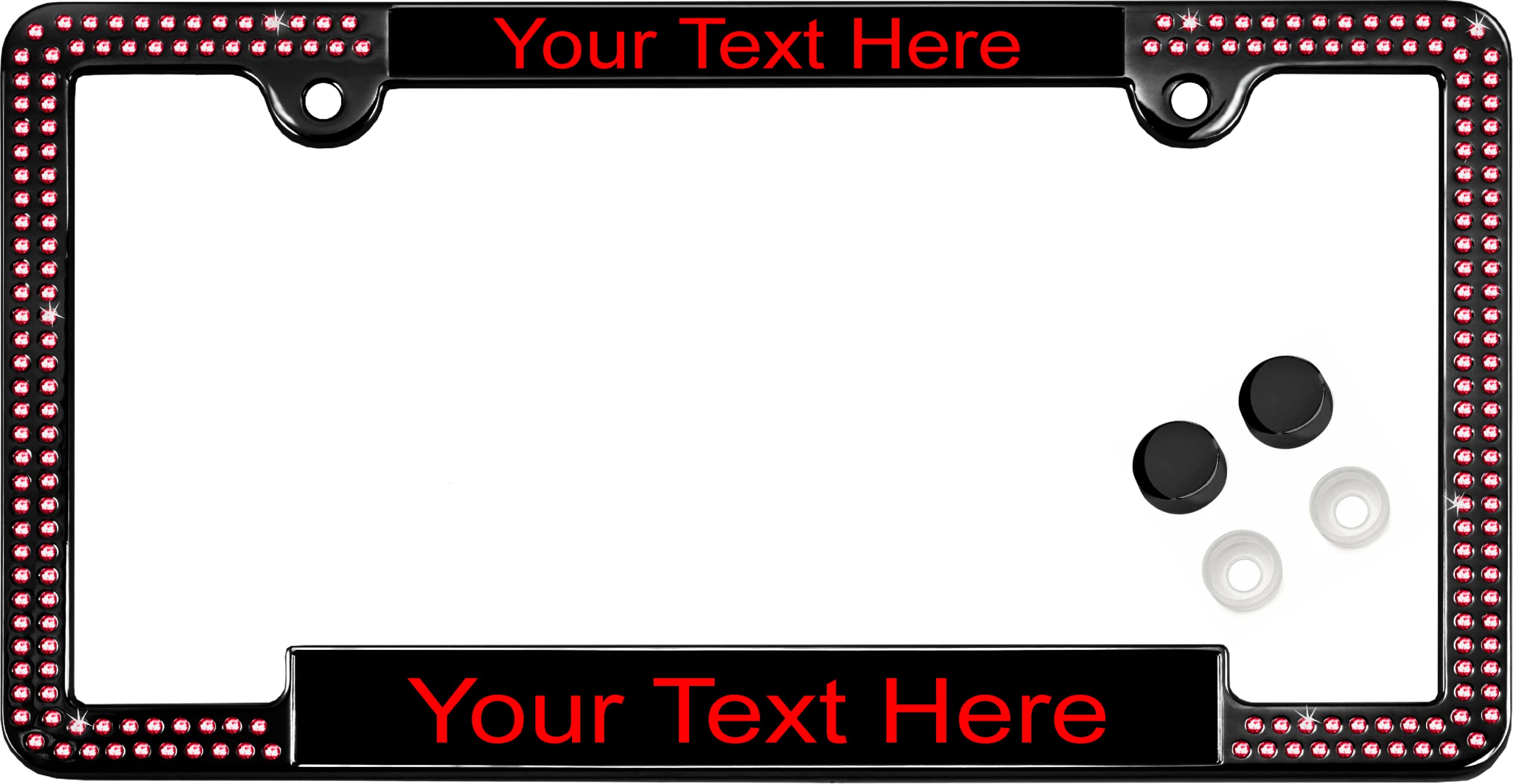 Crystals - Custom Personalized Black Metal Car License Plate Frame with Pink Cr - Picture 93 of 132