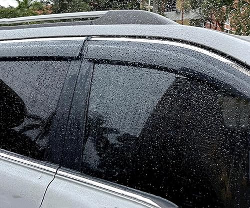 Miniatura 3 de BGGTYRSD 4 viseras de ventana, deflectores de lluvia para Honda CR-V CRV 2012-2016, acabado cromado ahumado