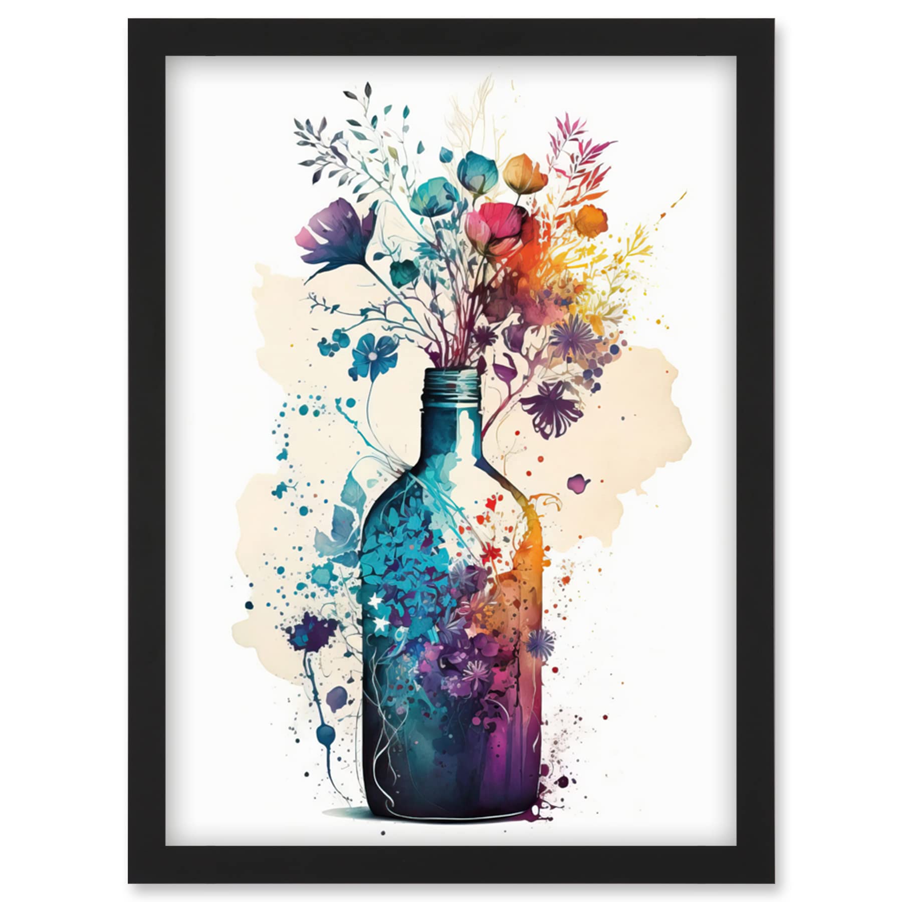 Wildflower Spring Bouquet Framed Wall Art Print - A4 - Artery8