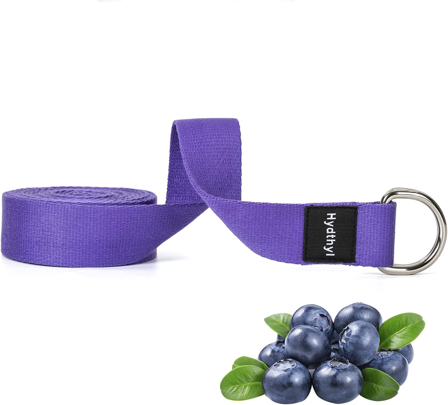 Hydthyl Yoga Strap with Adjustable D-Ring Buckle, 6/8/10 Feet, Durable Soft Material Exercise Belt with Portable Carry Bag for Yoga, Physical Therapy, Pilates, Dance, Stretch (Purple, 6) : Sports & Outdoors
