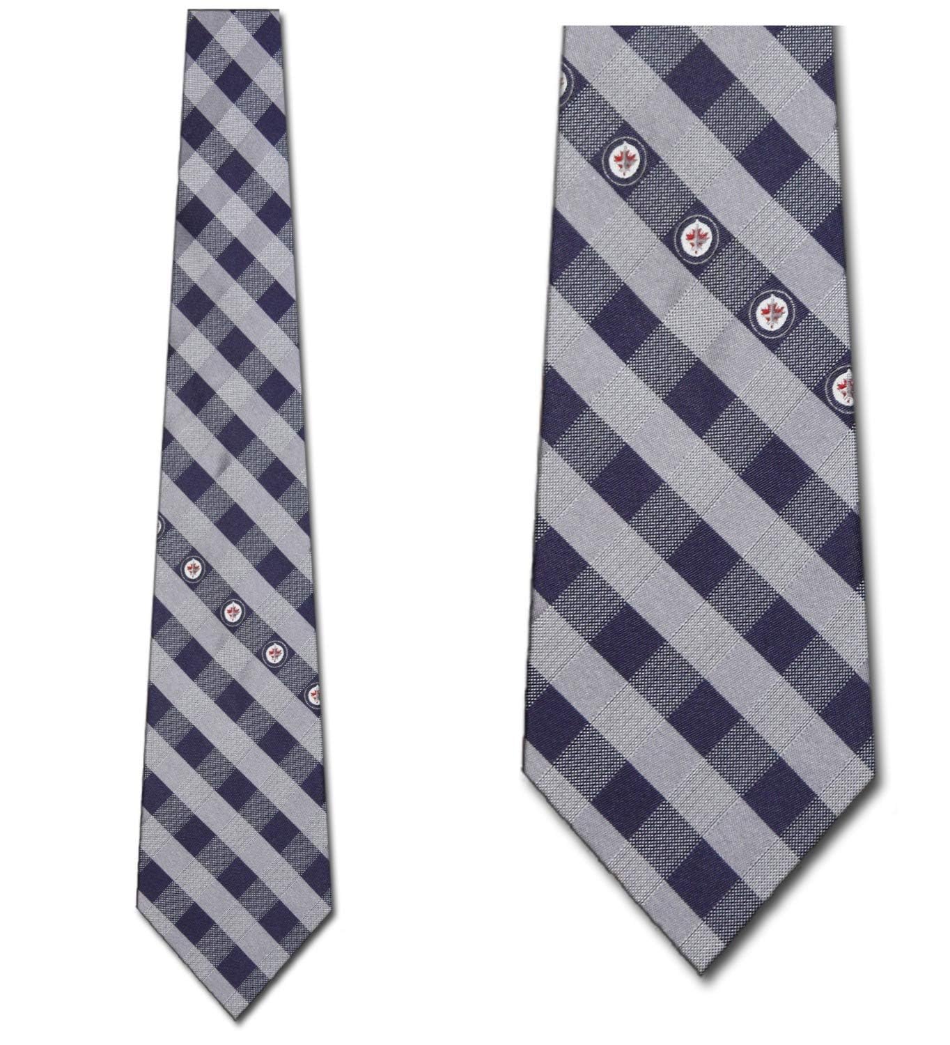 Eagles Wings Jets Check Polyester Neck Tie Winnipeg Hockey Team Ties