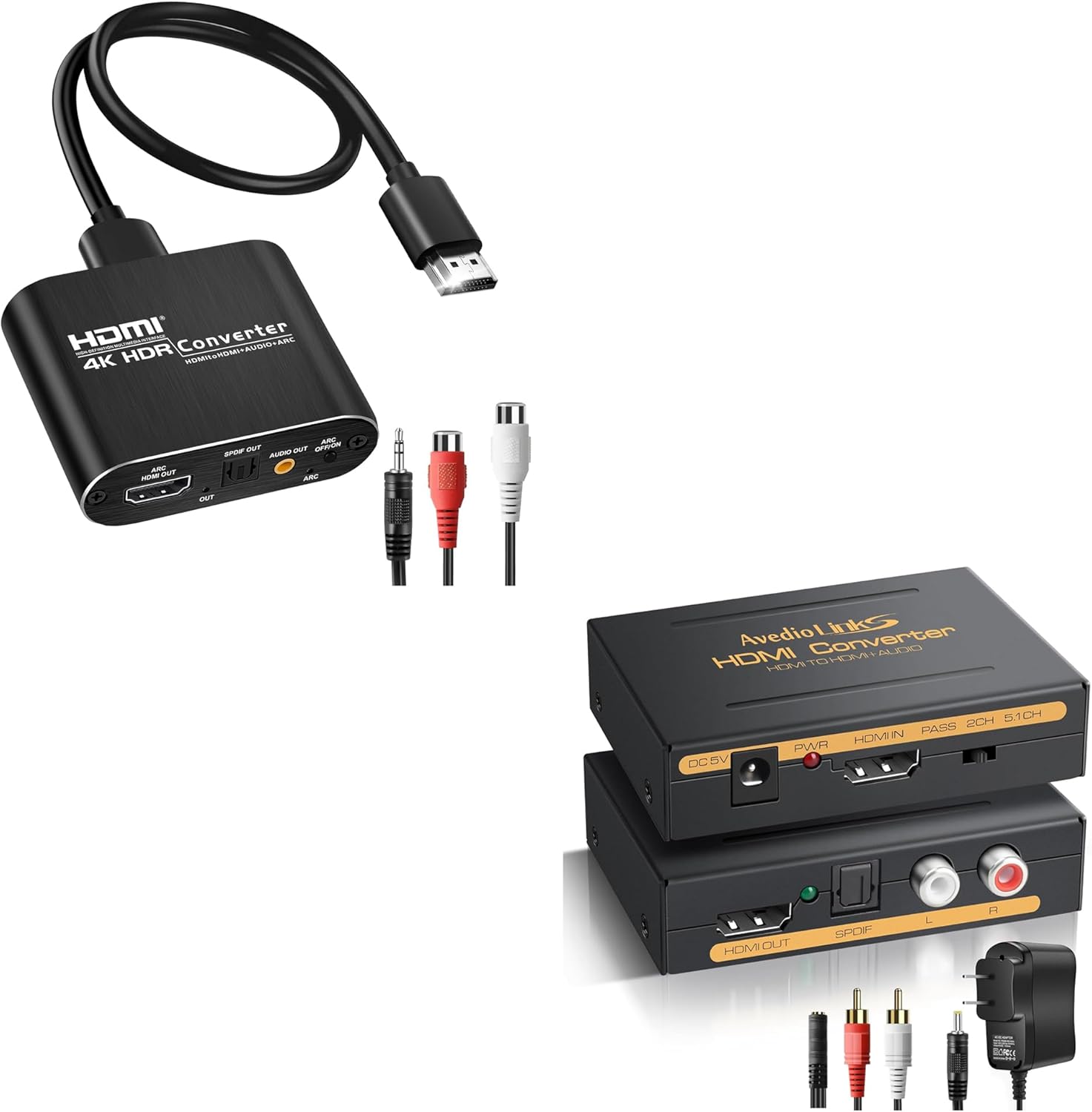 avedio links HDMI ARC Audio Extractor Converter 4K@60Hz + 4K HDMI Audio Extractor Converter