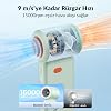 Warmco H1 15000 RPM Turbo El Vantilatörü 5000 mAh Şarjlı Dijital Göstergeli Mini Soğutucu Fan Yeşil