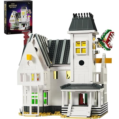 Horror Movie Beetle House Halloween Building Blocks Set, Betelgeuse Sandworm Monster Lydia Deetz Toys Compatible with Lego, Creative Birthday Decor Gift for Film Fans 18+ Adult (1851pcs)