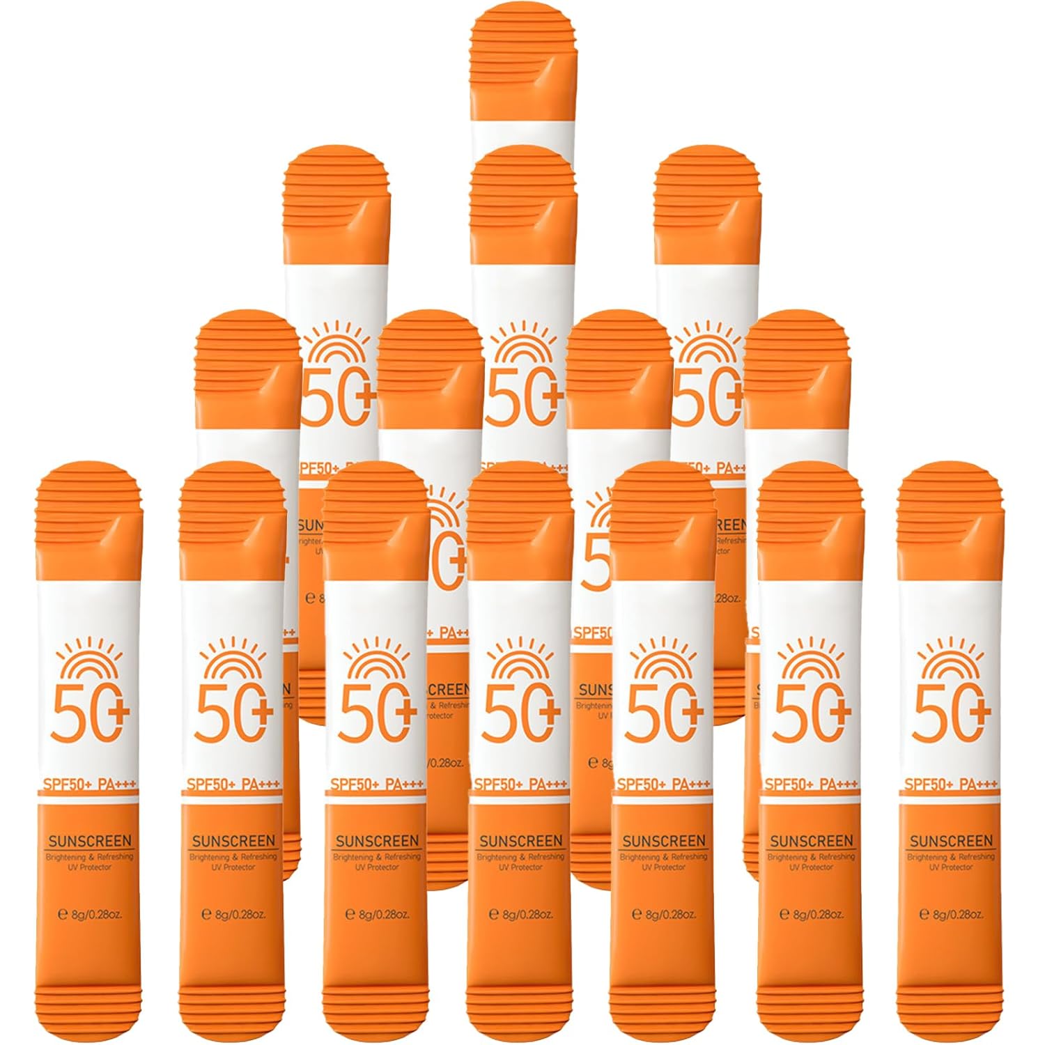 Deepmind 15 Pcs Travel Size Sunscreen, SPF 50, Mini Moisturizing Sunscreen Bulk for Face and Body, Lightweight & Non-Greasy, Sweat-resistant, Travel Size for Summer Beach Vacation, 0.28 OZ/Pack