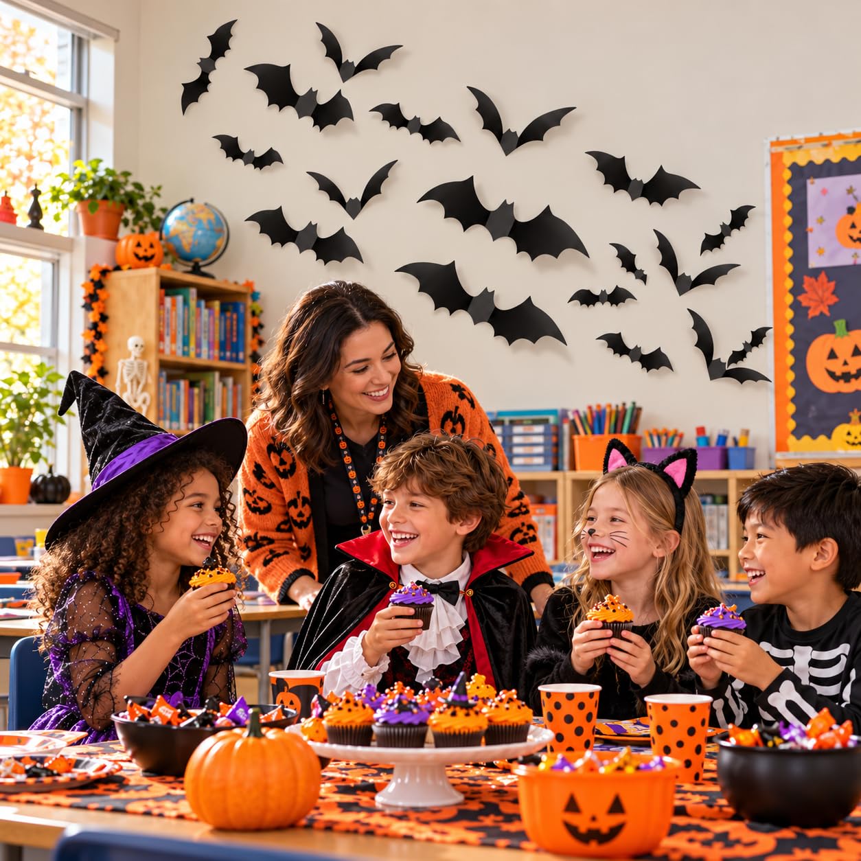 Halloween Bat Wall Stickers - Spooky Decor -7 Halloween Bat Wall Stickers - Spooky Decor -7