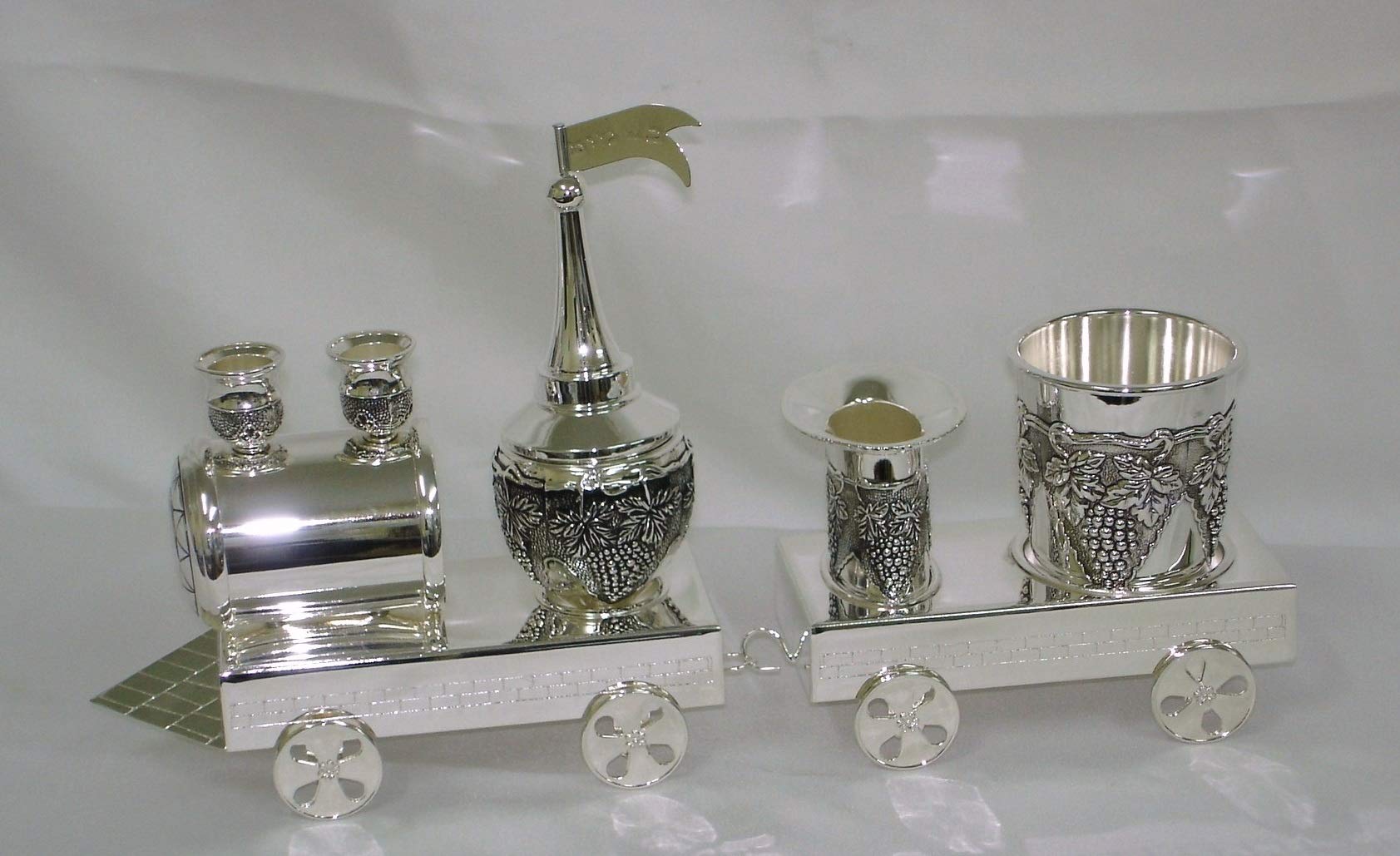Train en nickel d'Israël judaïca bel objet de collection d'art hébraïque
