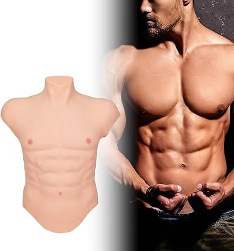 Silicone Male Muscle Suit Fake Belly Chest Bodysuit Artificial Muscle Belly Strong Figure for Mens Cosplay Masquerade