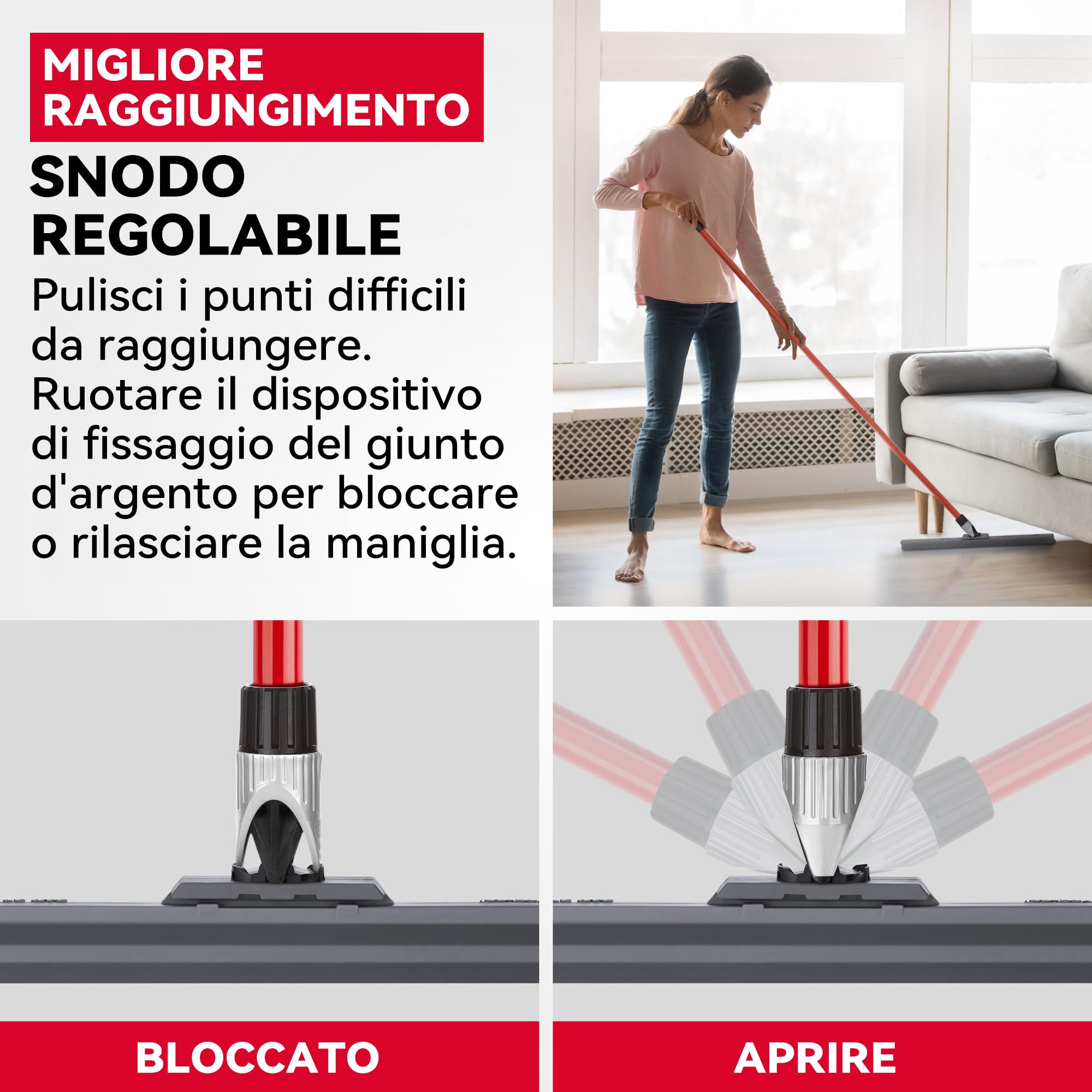 Tyroler Tira Acqua Pavimenti esterno da 45 cm | Testa in Silicone 100% | Manico Antiruggine da 140 cm tergipavimento spingiacqua | tiraacqua pavimenti esterni | tiracqua per pavimento