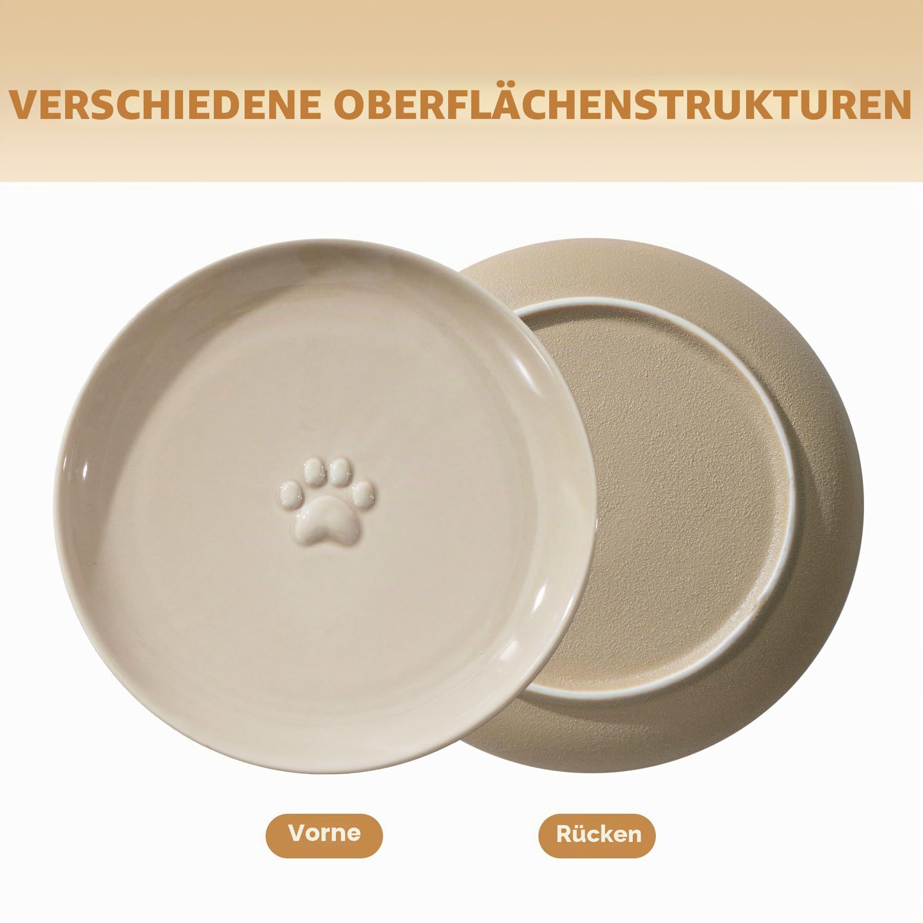Havniva Erhöhter Keramik-Fressnapf für breites Schnurrhaar, Futter- und Wassernapf 2-Stile, verstellbar, Anti-Schnurrhaar, Müdigkeit (2 Schalen + 2 Flache Schalen + Ständer