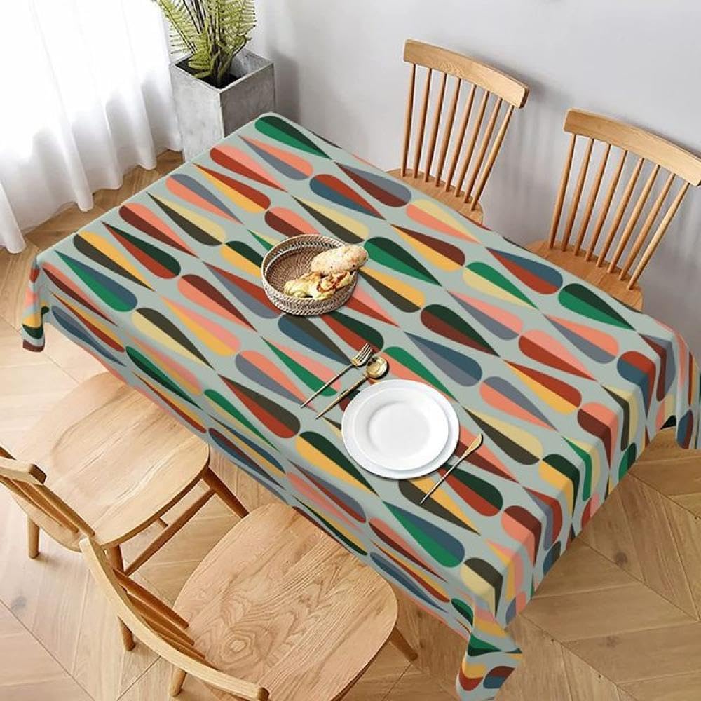 Décor de table à manger rétro anti-tache nappe de fête 85x85