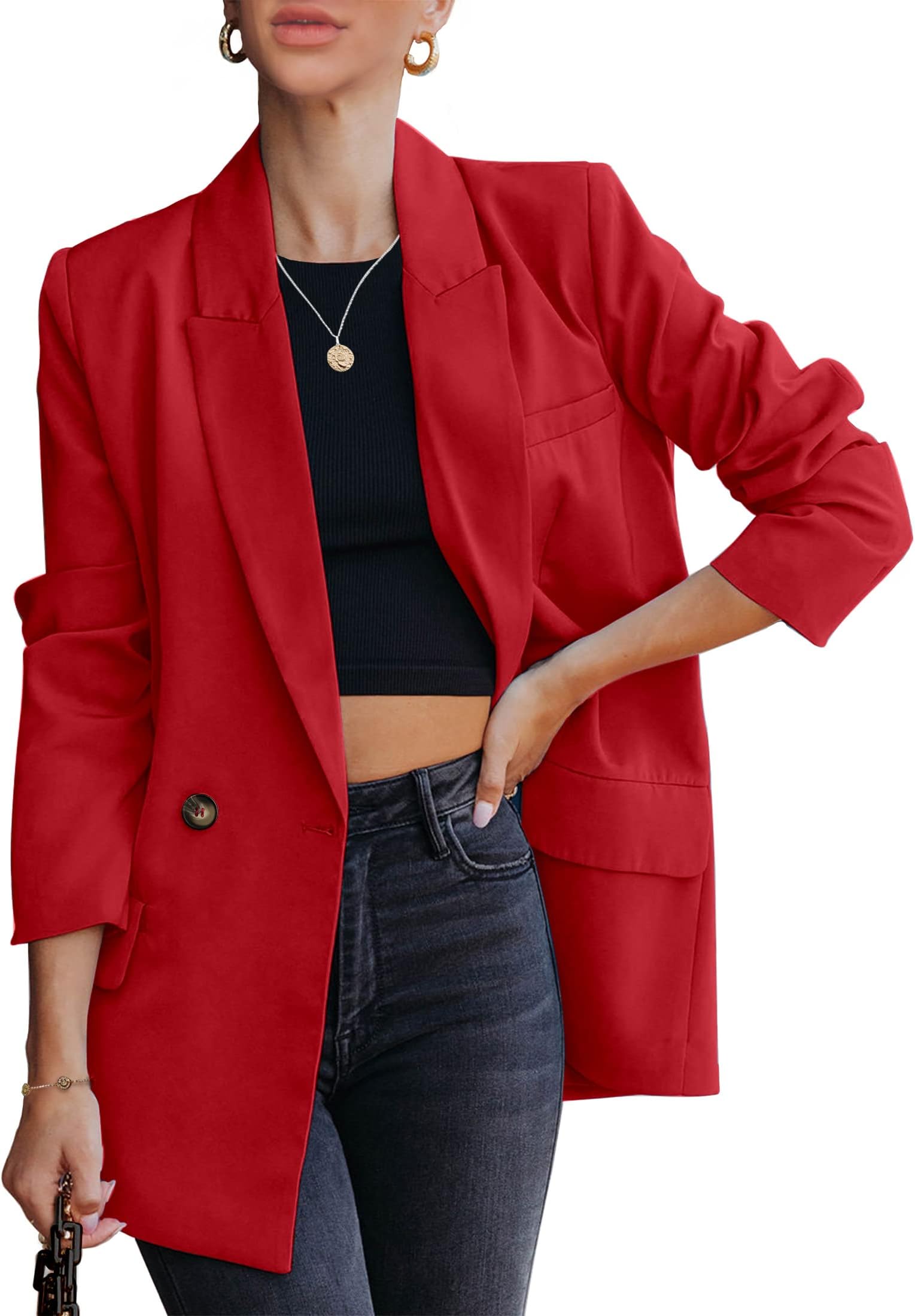luvamiaBlazer Jackets for Women Work Casual Office Long Sleeve Fashion Dressy Business Outfits