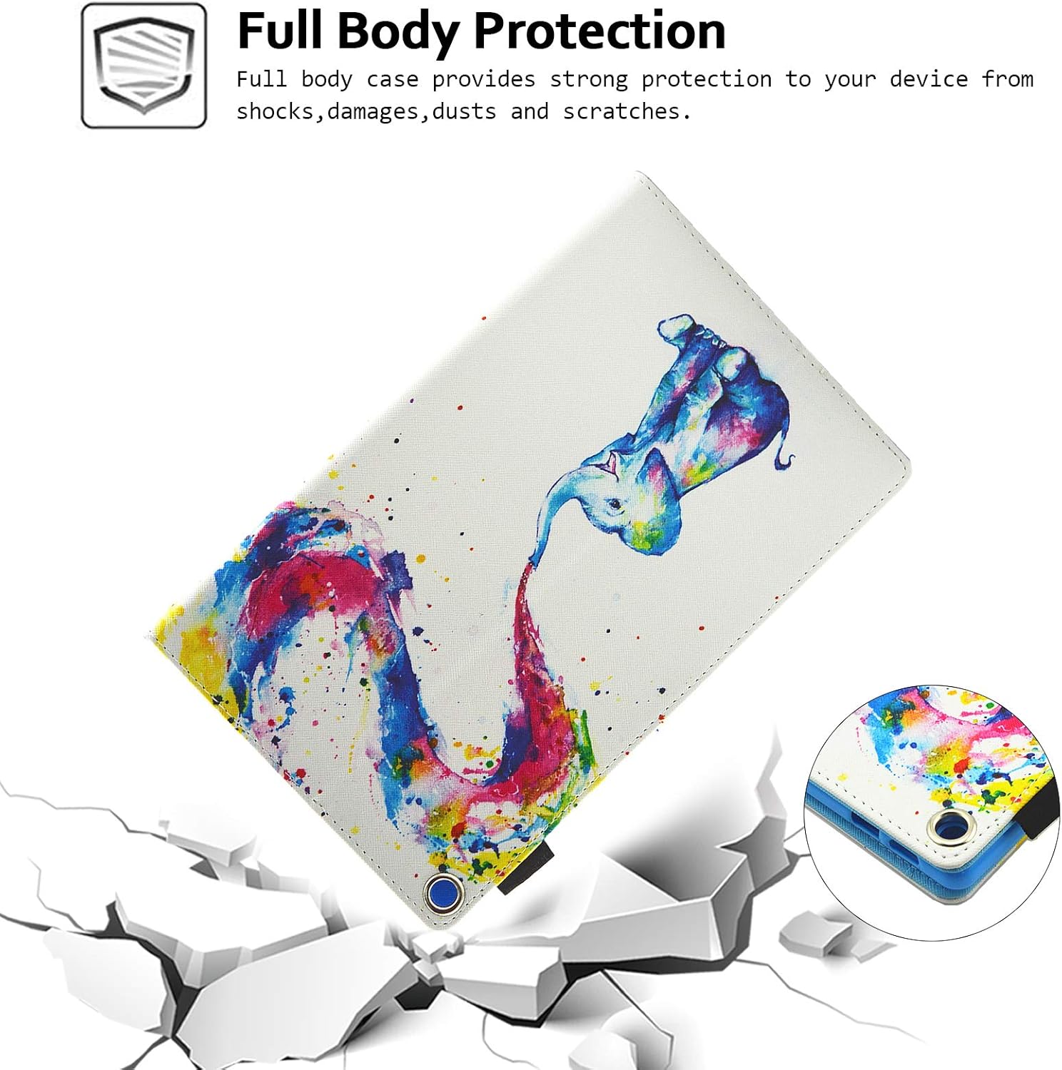 One-Day Sale: Up to 60% Off Case for Amazon Fire HD 10 (9th/7th Generation, 2019/2017), Techcircle Multi-Angle Viewing Stand Cute Pattern Slim Folding Leather Protective Cover with Card Slots, Smart Sleep/Wake, Colorful Elephant Exclusive Discount 80% Offer Case for Amazon Fire HD 10 (9th/7th Generation, 2019/2017), Techcircle Multi-Angle Viewing Stand Cute Pattern Slim Folding Leather Protective Cover with Card Slots, Smart Sleep/Wake, Colorful Elephant