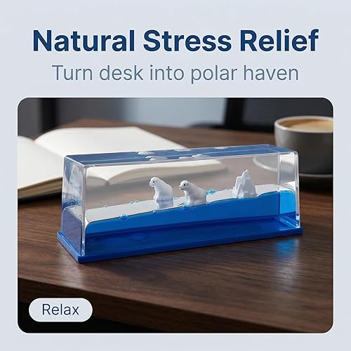 Vista 4 de Honsheng Figuras de oso polar insumergible, juguete líquido líquido en una caja, decoración del hogar, regalos para mujeres y hombres, escritorio