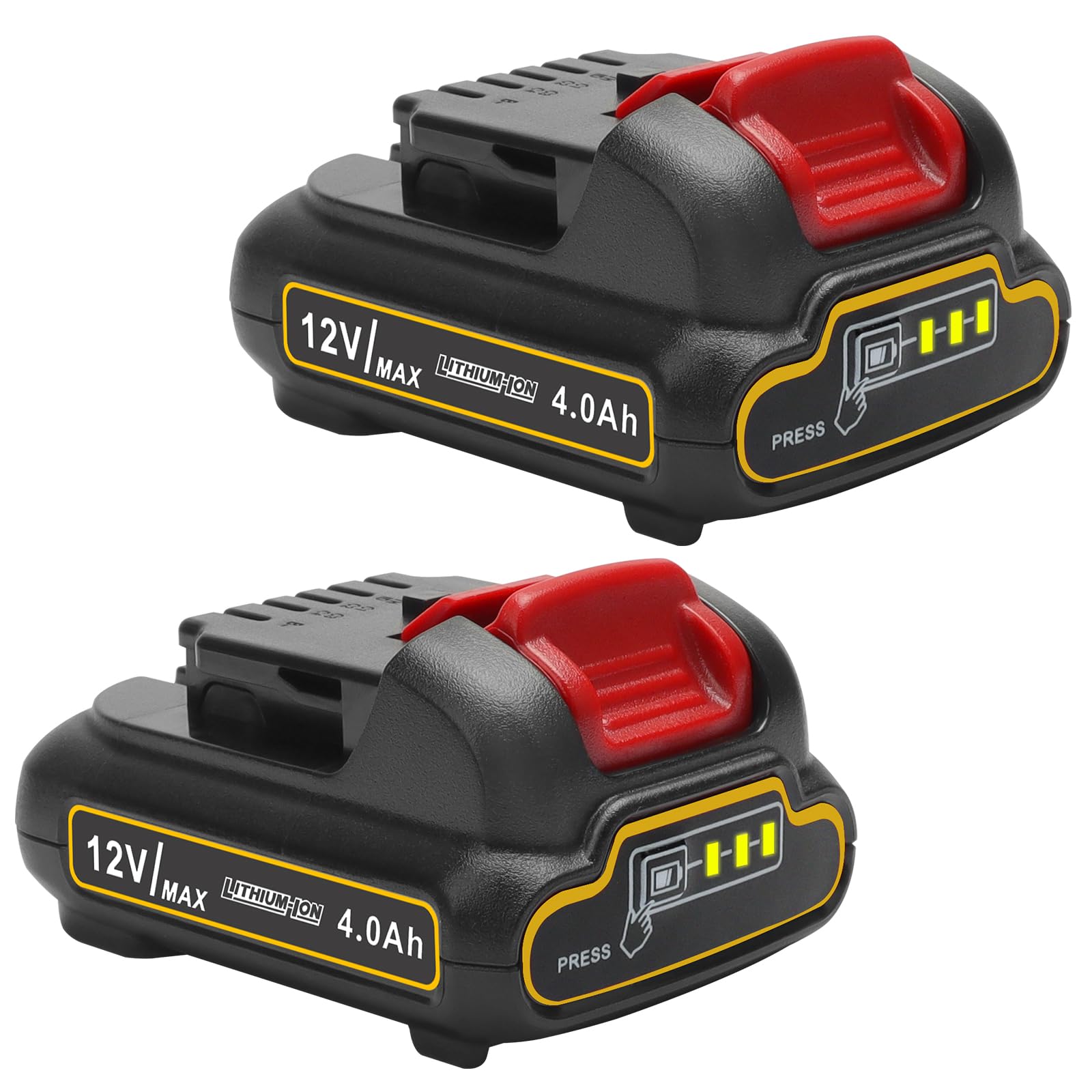 TENMOER 2 Pack DCB120 4.0Ah Compatible with Dewalt 12V Max Battery Replacement for 12V Dewalt Battery