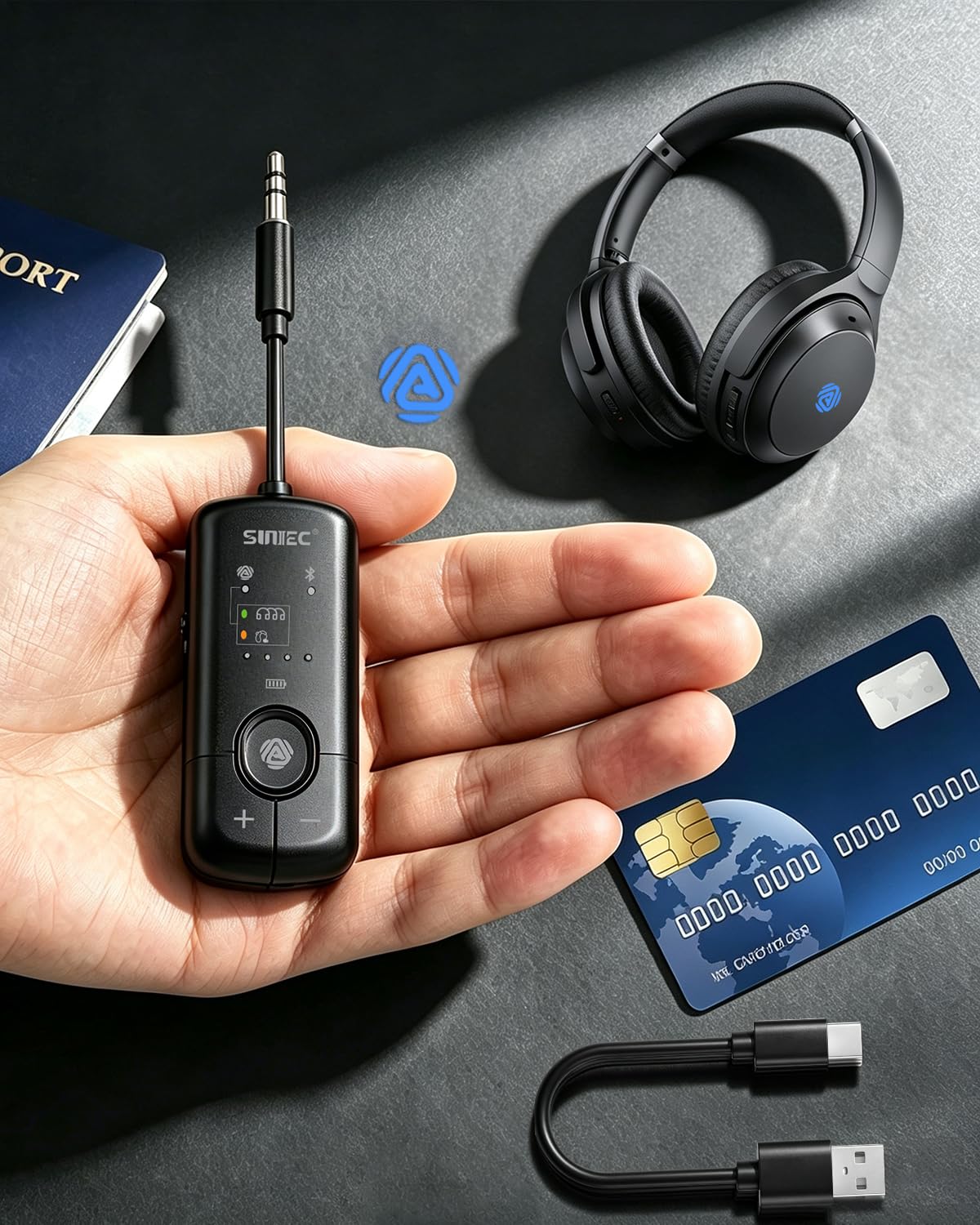 Bluetooth Adapter Flugzeug & LE Audio Auracast Transmitter mit aptX & LC3