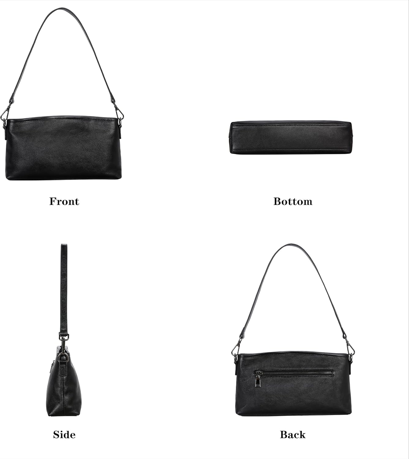 HESHE Leather Crossbody Bags for Women Lightweight Shoulder Purse Zipper Soft Vintage Satchel Handbags Travel Purse - Image 6