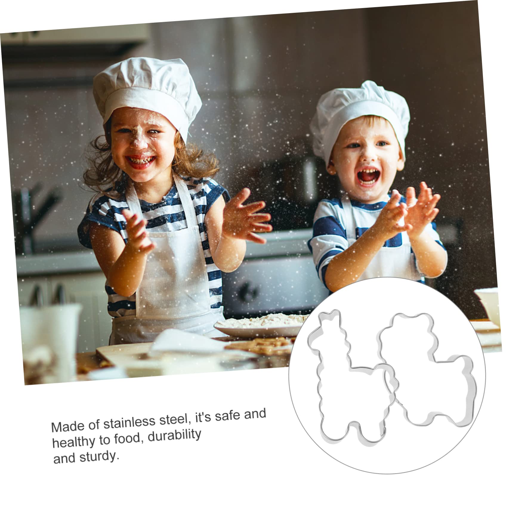 TOPBATHY Ausstechförmchen zum Schneiden von Teig und Fondant mit Alpaka Motiv aus Edelstahl 4 Stück für Backen und Verzieren von Kuchen