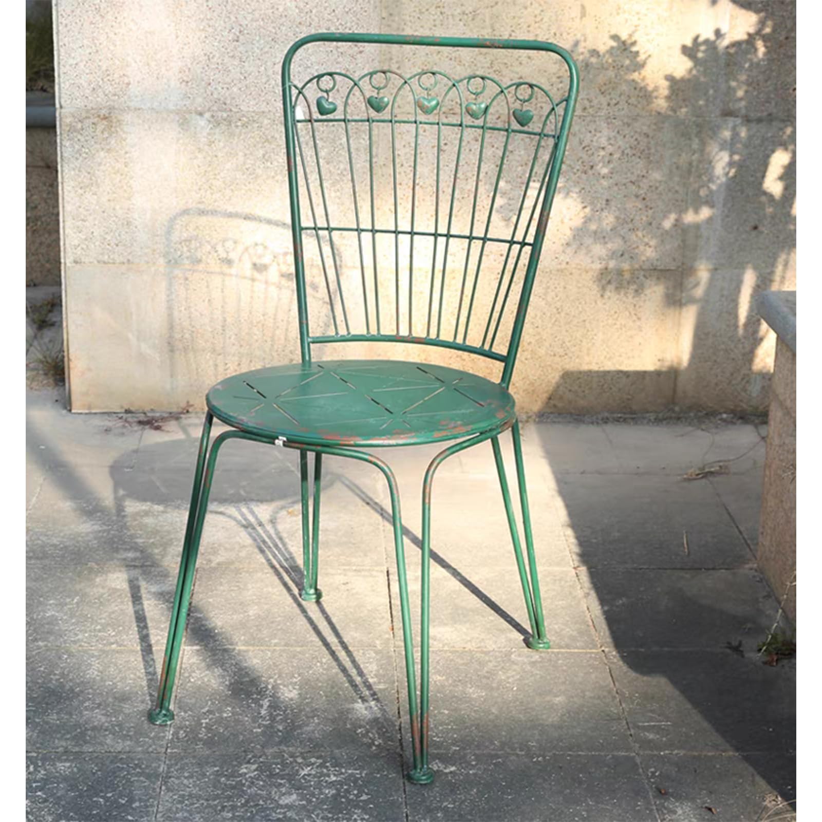 Set da bistrot da esterno da 3 pezzi, set da bistrot da patio in ghisa resistente alla ruggine, finitura anticata, tavolo e sedie da patio resistenti agli agenti atmosferici, per balcone del patio