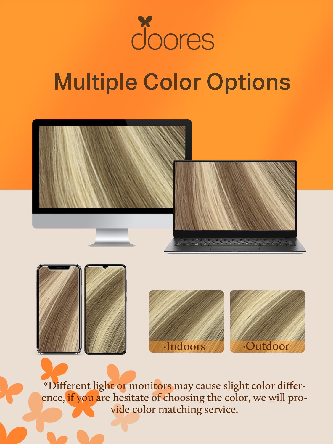 DOORES Human Hair Extensions Tape in, Balayage Walnut Brown to Ash Brown and Bleach Blonde, 18 Inch 20pcs 50g, Tape in Hair Extensions Silky Straight Soft Weft — view 47