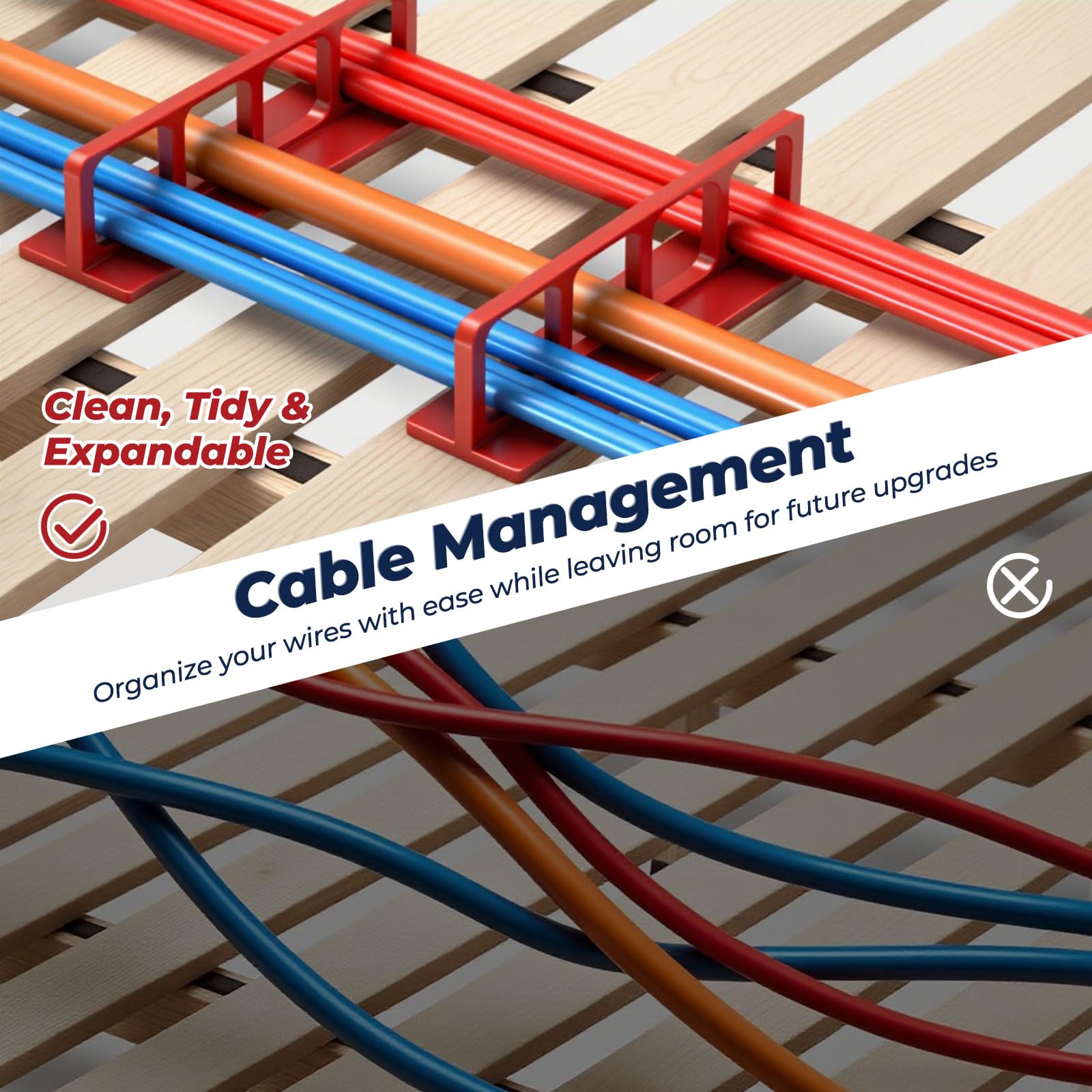 ColumPRO Cable Chase Wire Bracket, Electrical Wire Bracket, NM Cable Organizer, Wire Holder, NM Cable Support, NMSC Stackers - 20 Pack