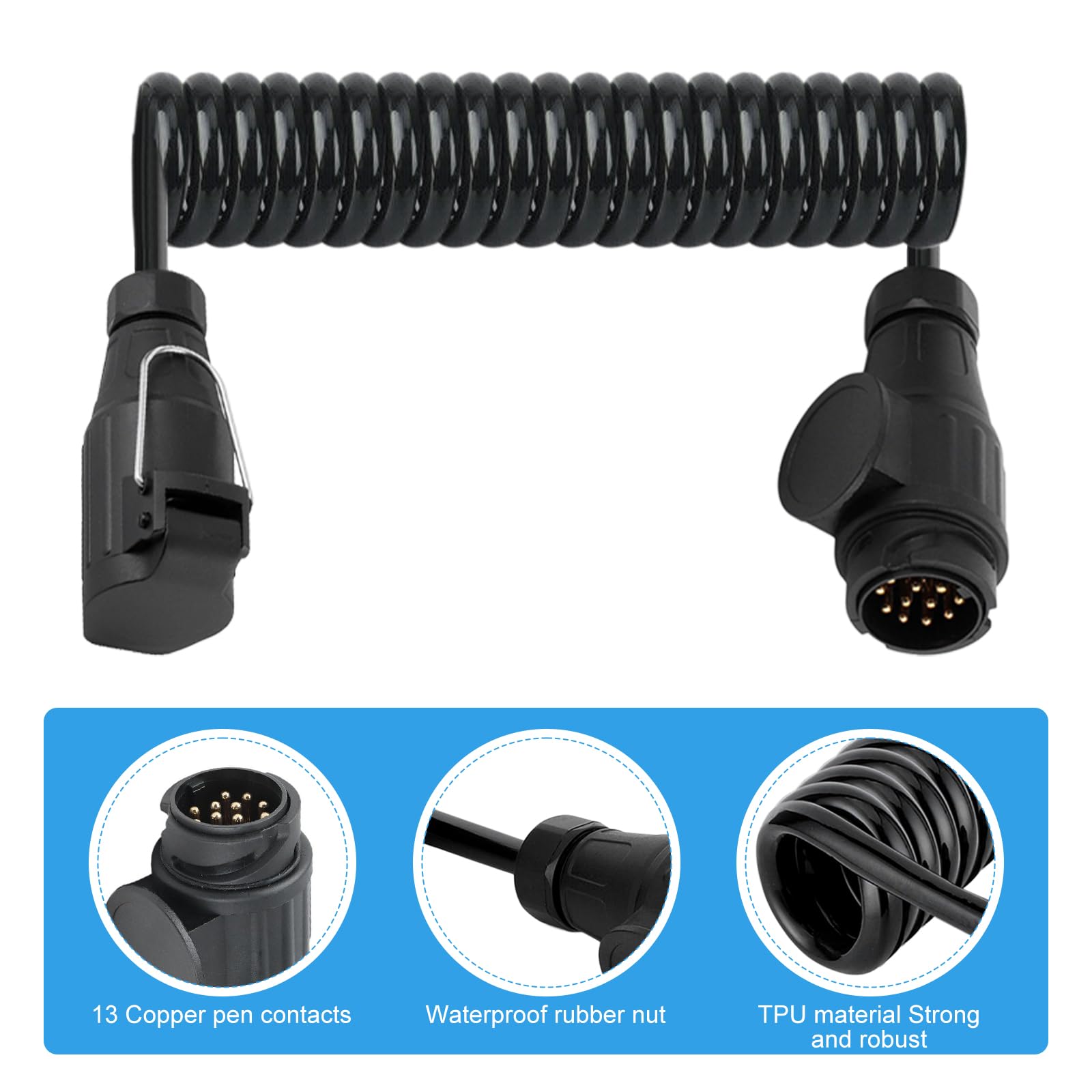 Anhänger Verlängerungskabel 2m 13-polig - Für Wohnwagen & Anhänger