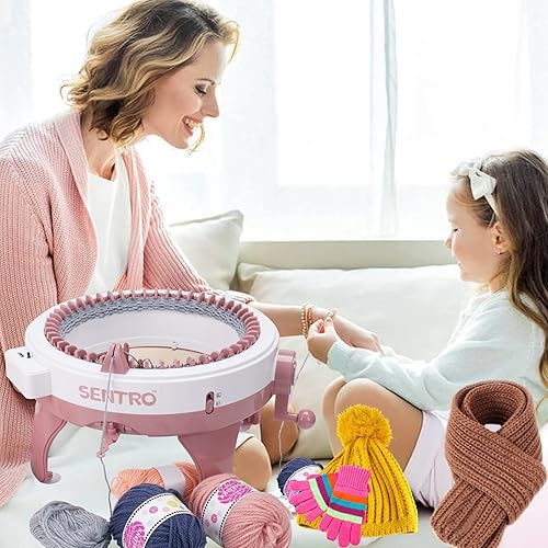 Miniatura 3 de RVtiooy SENTRO Máquinas de tejer, máquina de tejer de 48 agujas con contador de filas, regalos de NavidadAño NuevoCumpleaños, máquina de tejer para