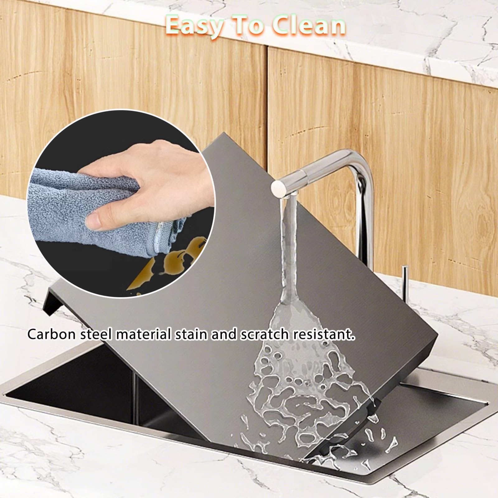 Copertura per Piano Cottura con Manici, Adatta per fornelli elettrici in Acciaio, Spessa e Resistente, Ideale per Appartamenti (Bianca, 35x48x9 cm (14x19x4 Pollici))