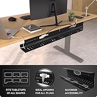 Vista 2 de Under Desk Cable Management Tray no Drill – Wire Management - Cord Organizer – Huge Load Capacity – Under Desk Cable Tray no Drill